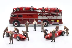 Figur Mechaniker mit braunem Overall schiebt 1:18 FigurenManufaktur
