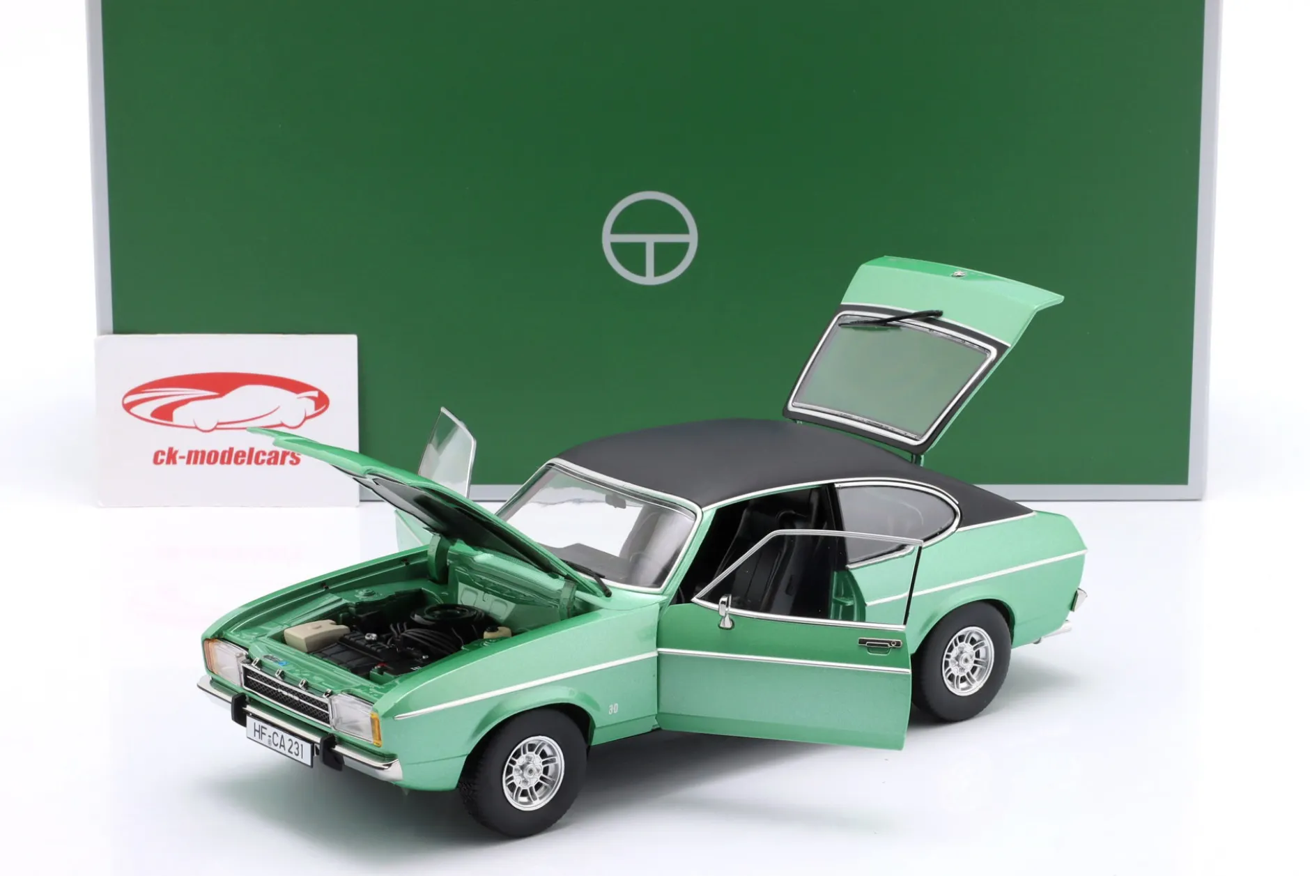 Ford Capri II Ghia 3.0 Baujahr 1974-1977 mittelmeergrün 1:18 TOURING