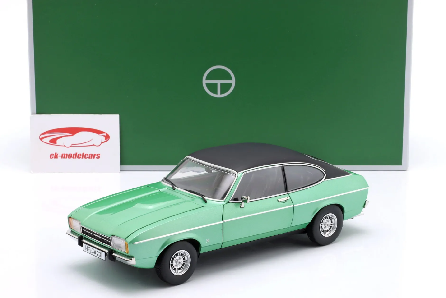 Ford Capri II Ghia 3.0 Baujahr 1974-1977 mittelmeergrün 1:18 TOURING