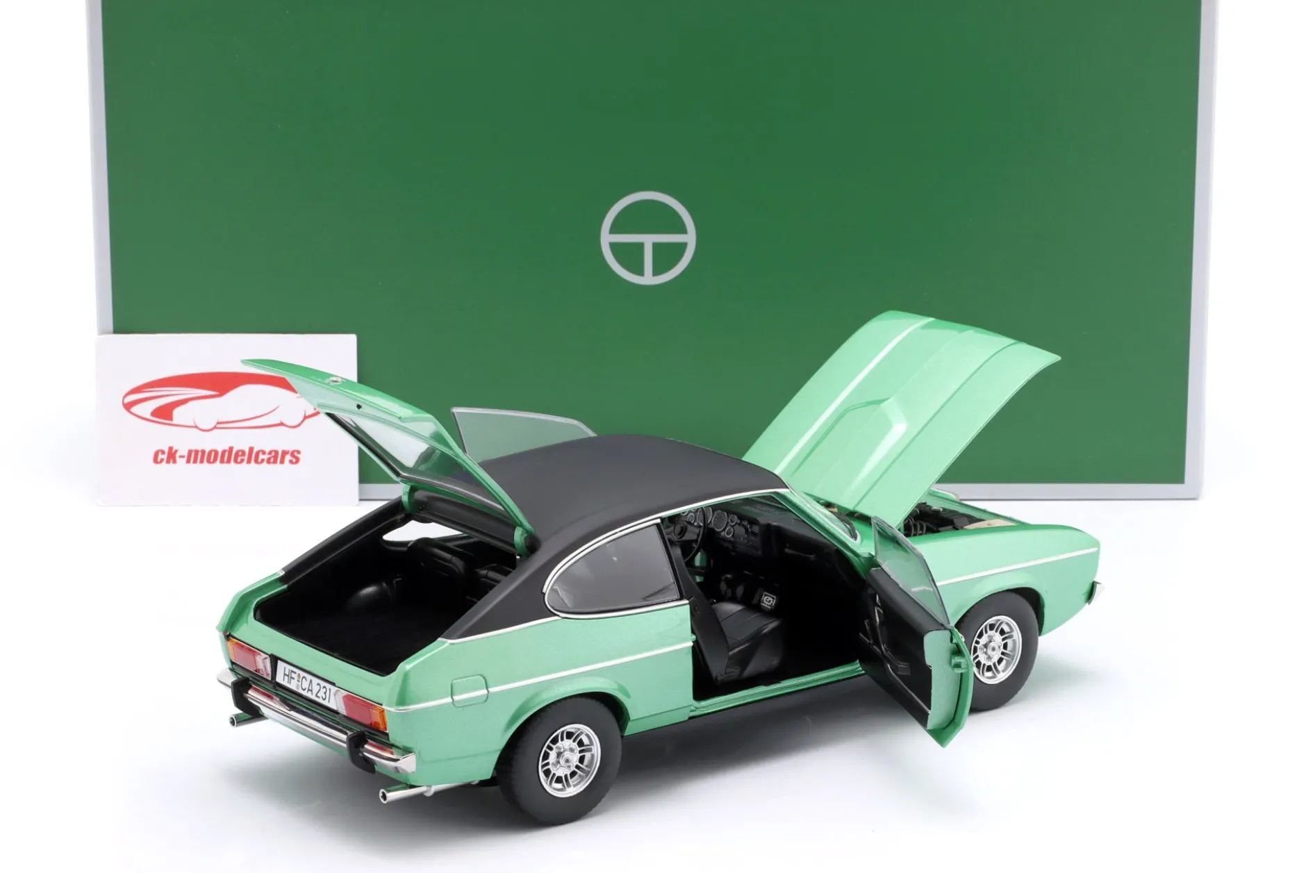 Ford Capri II Ghia 3.0 Baujahr 1974-1977 mittelmeergrün 1:18 TOURING
