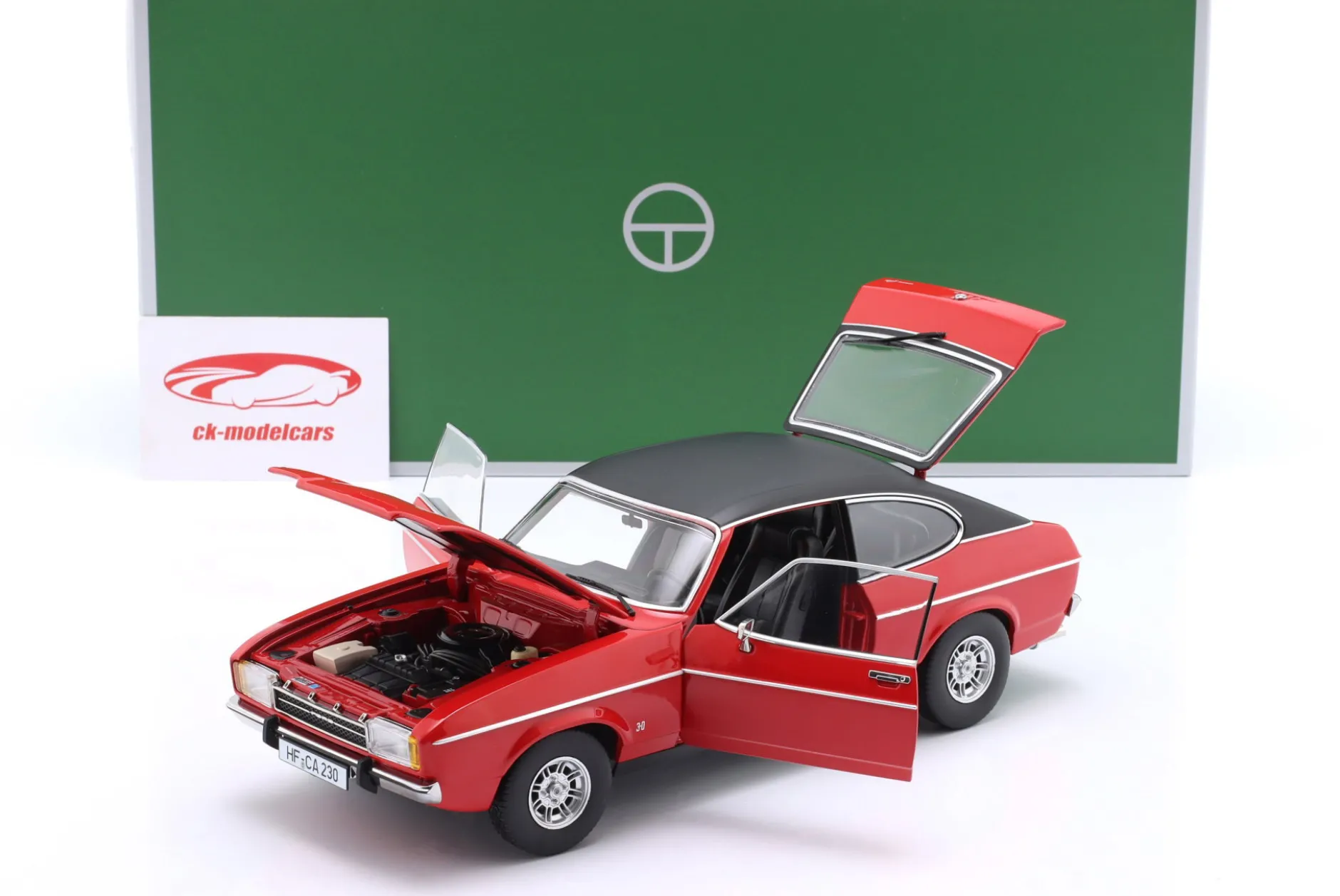 Ford Capri II Ghia 3.0 Baujahr 1974-1977 spanisch rot / schwarz 1:18 TOURING