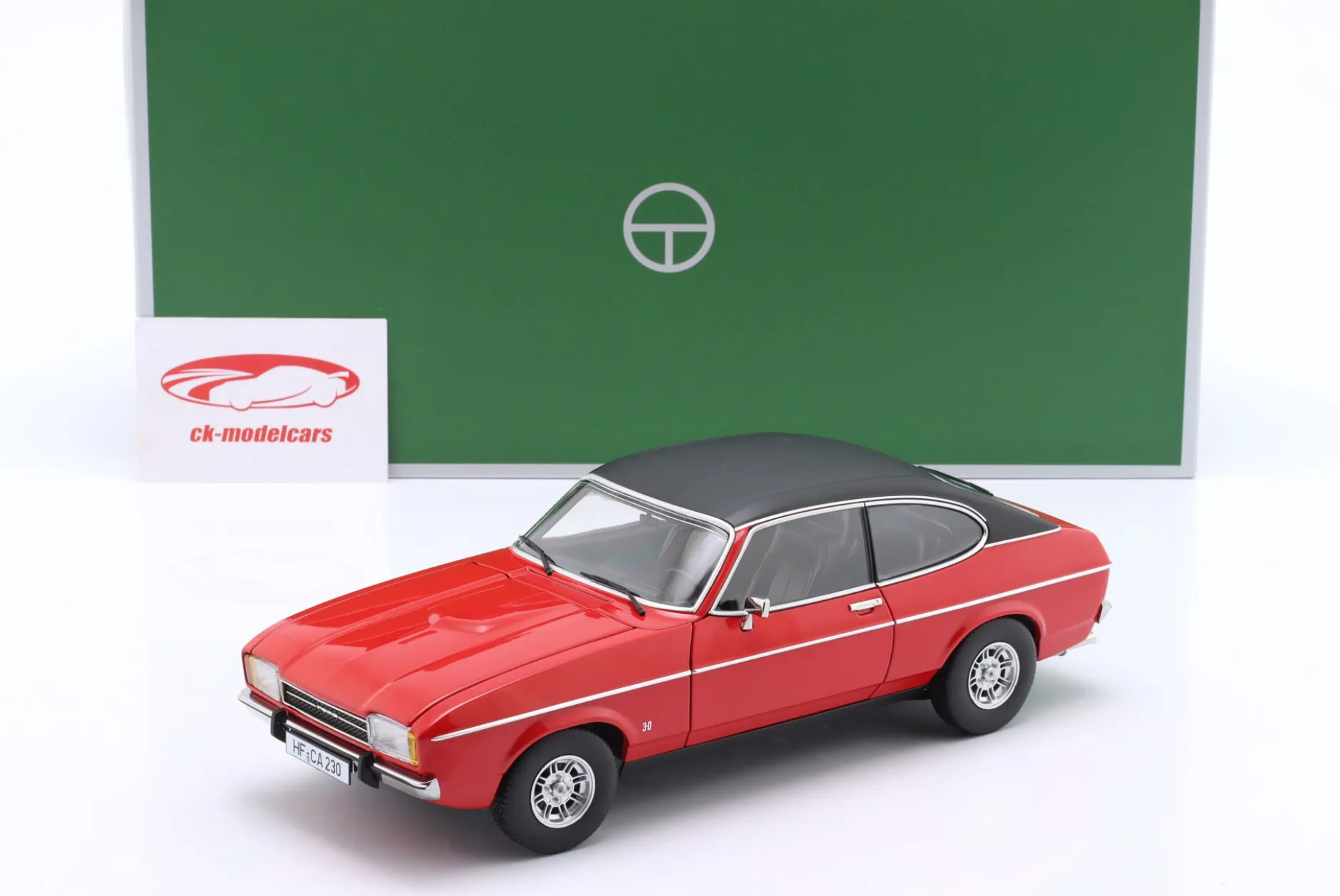 Ford Capri II Ghia 3.0 Baujahr 1974-1977 spanisch rot / schwarz 1:18 TOURING