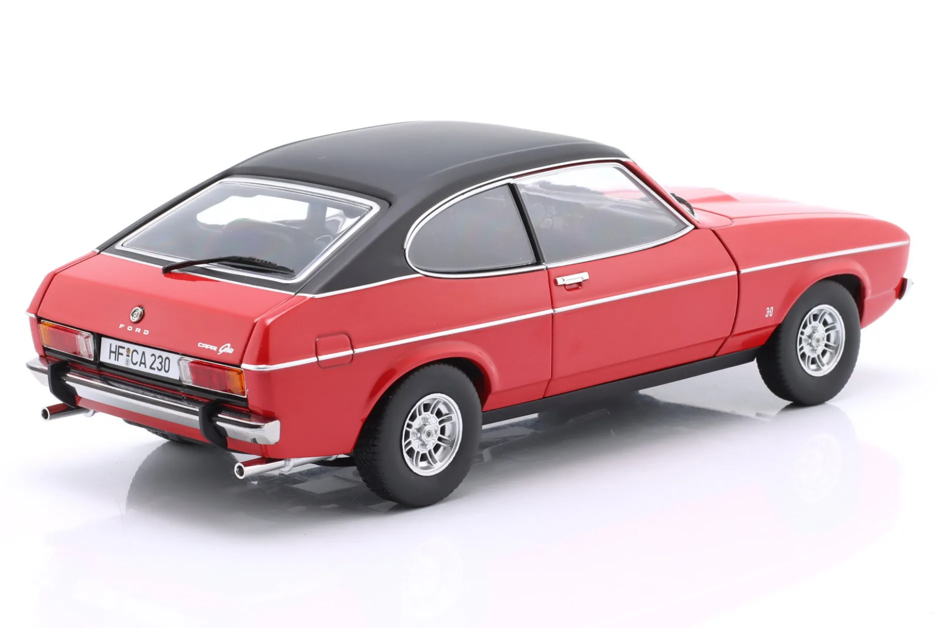 Ford Capri II Ghia 3.0 Baujahr 1974-1977 spanisch rot / schwarz 1:18 TOURING
