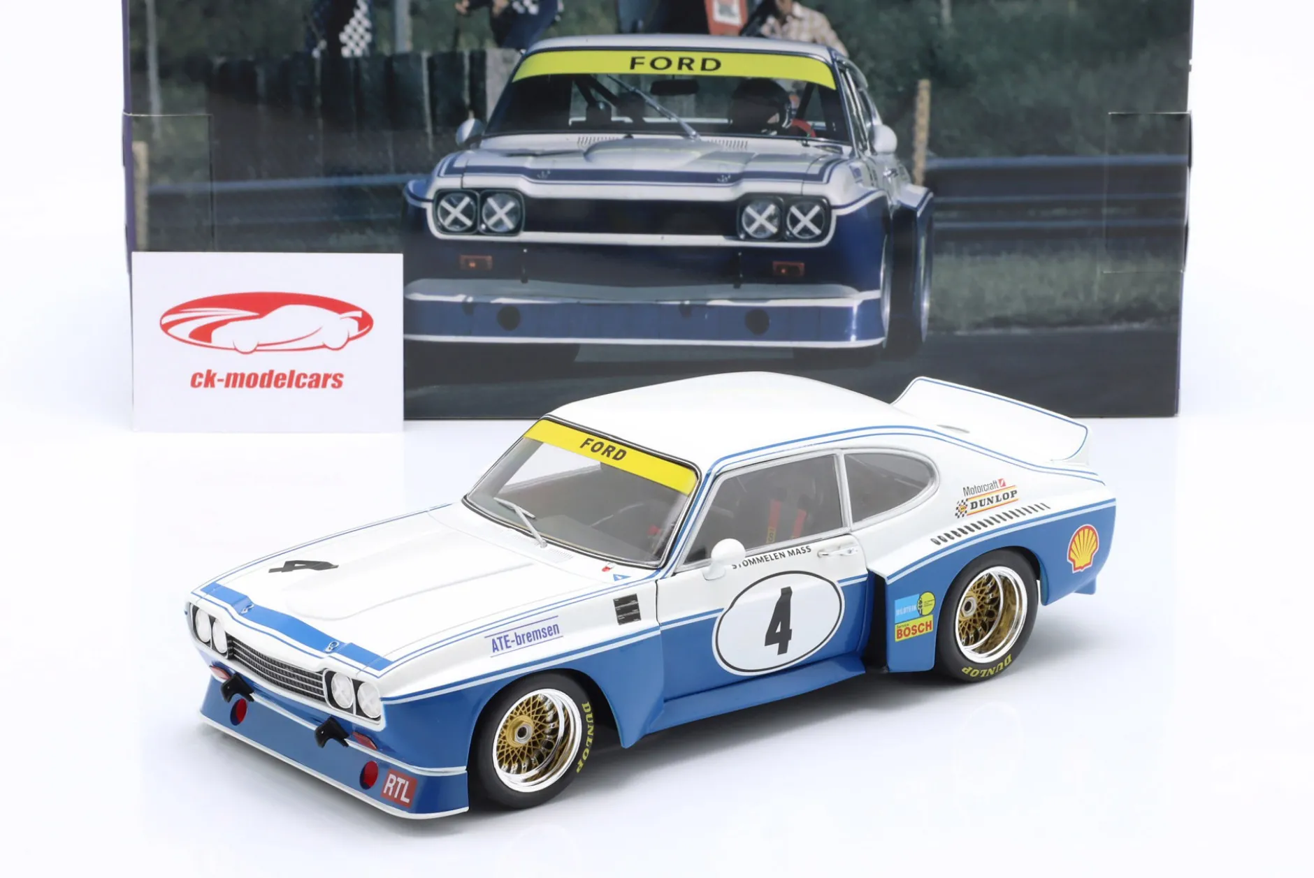 Ford Capri RS 3100 #4 Sieger ETCC Zandvoort 1974 Stommelen, Mass 1:18 WERK83