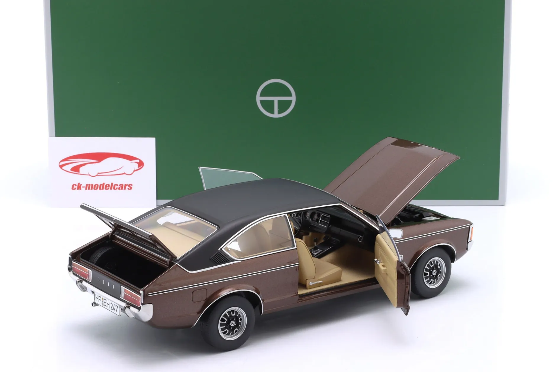 Ford Granada Coupe 2. Serie 1975 braun metallic / mattschwarz 1:18 TOURING