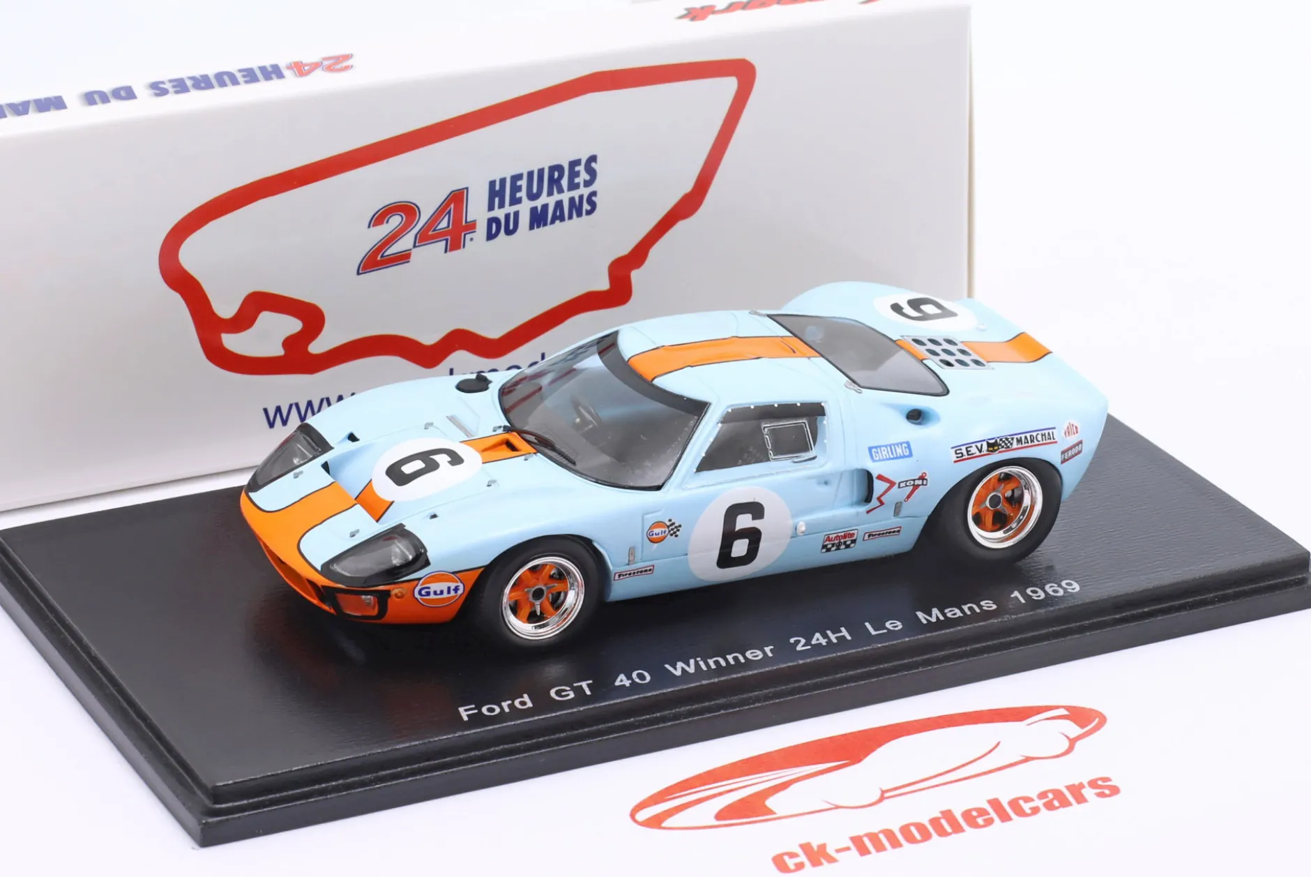 Ford GT40 Gulf #6 Sieger 24h LeMans 1969 Ickx, Oliver 1:43 Spark