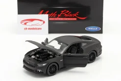 Ford Mustang GT Baujahr 2015 matt schwarz 1:24 Welly