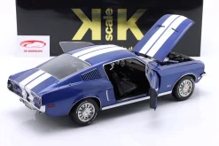 Ford Mustang GT Fastback Baujahr 1968 blau metallic / weiß 1:12 KK-Scale