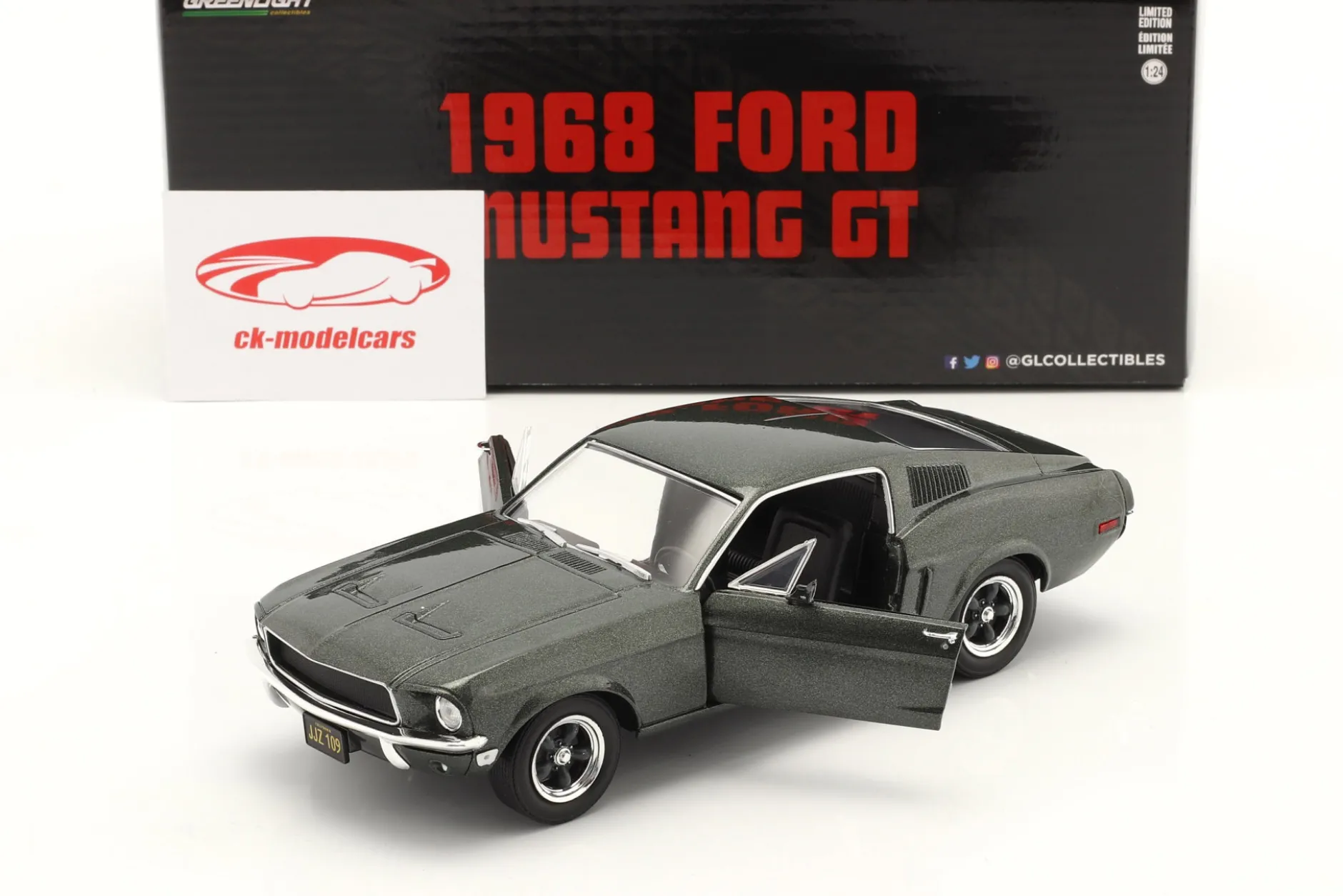 Ford Mustang GT Fastback Baujahr 1968 hochland grün 1:24 Greenlight