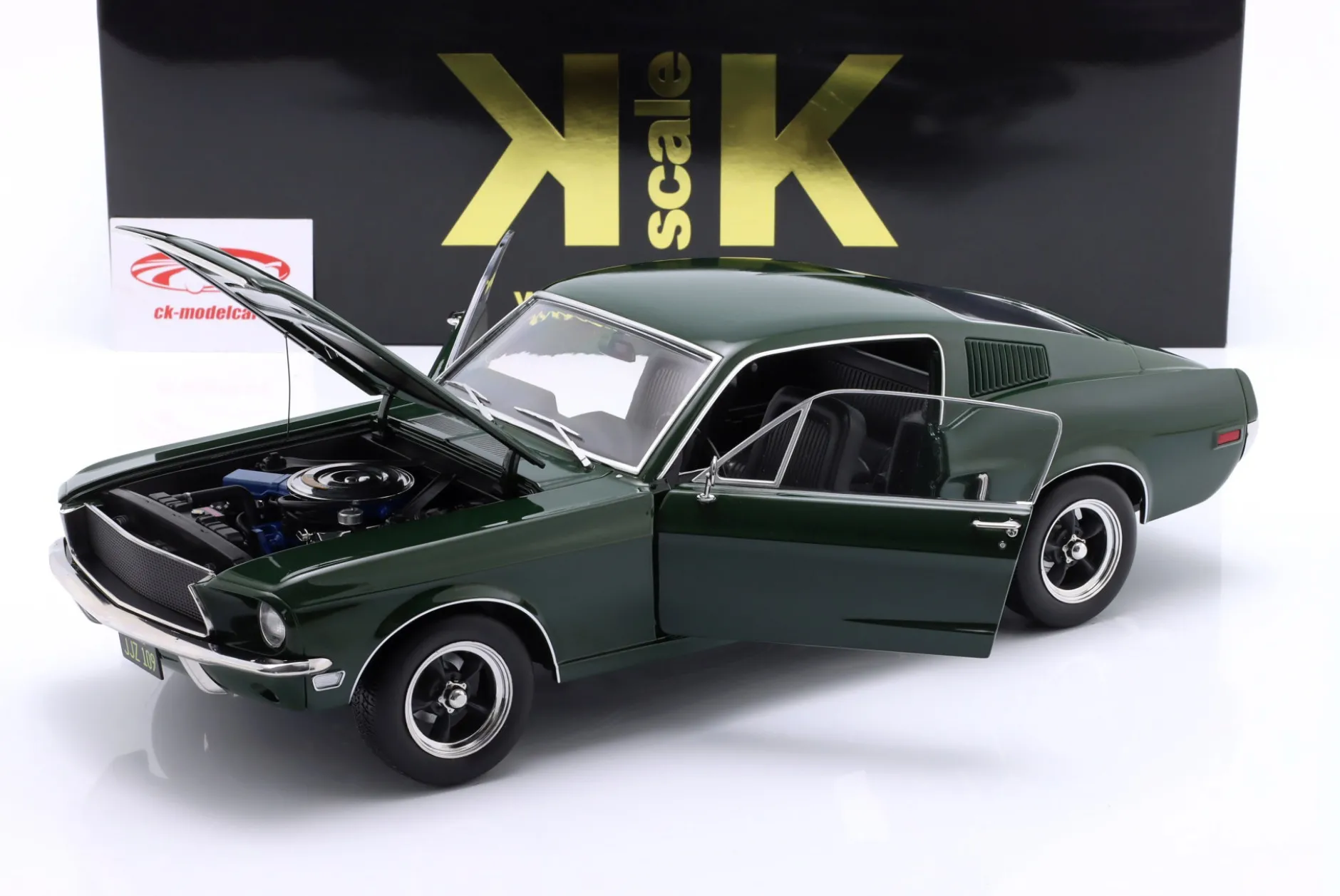 Ford Mustang GT Fastback Bullitt Baujahr 1968 dunkelgrün 1:12 KK-Scale
