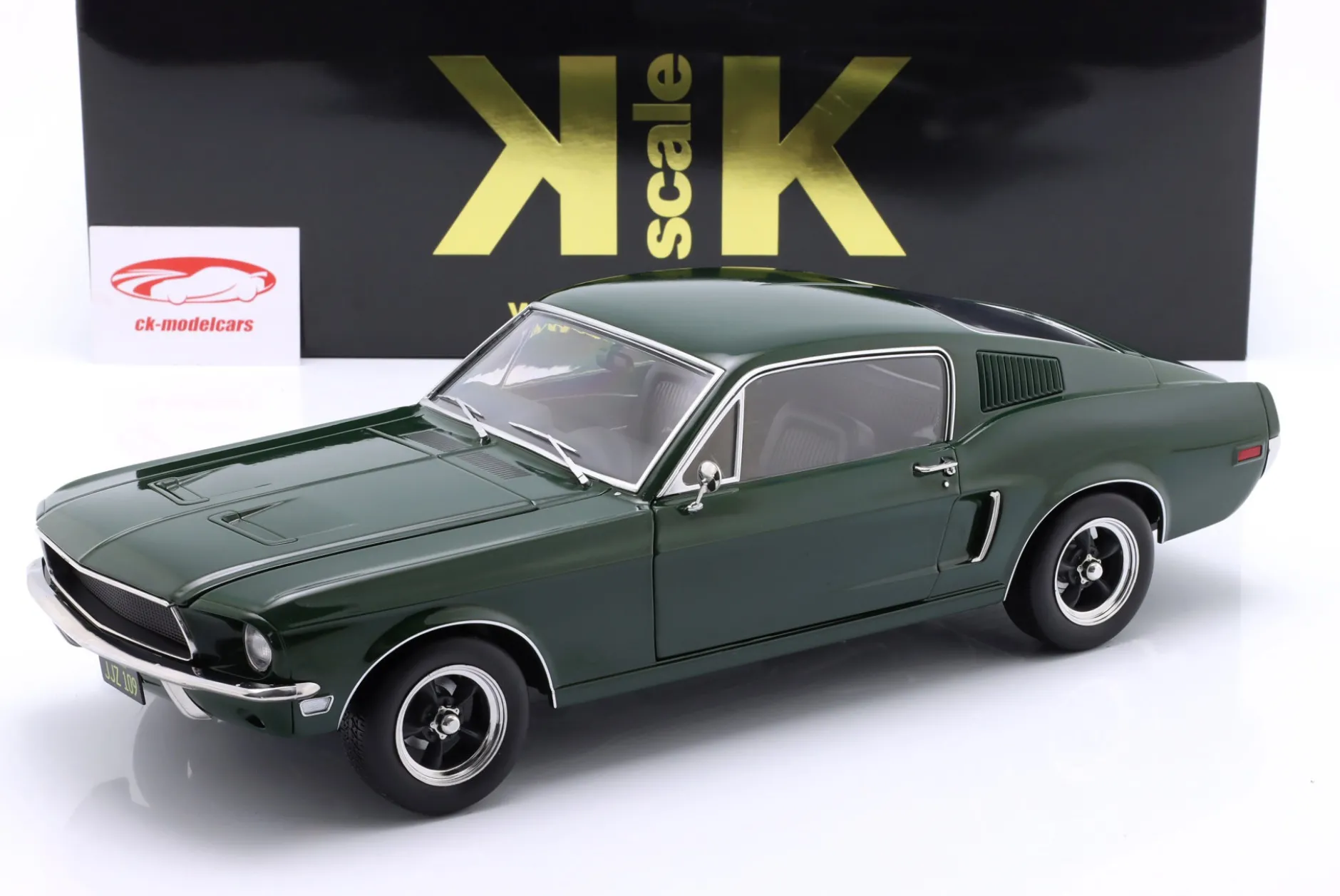 Ford Mustang GT Fastback Bullitt Baujahr 1968 dunkelgrün 1:12 KK-Scale