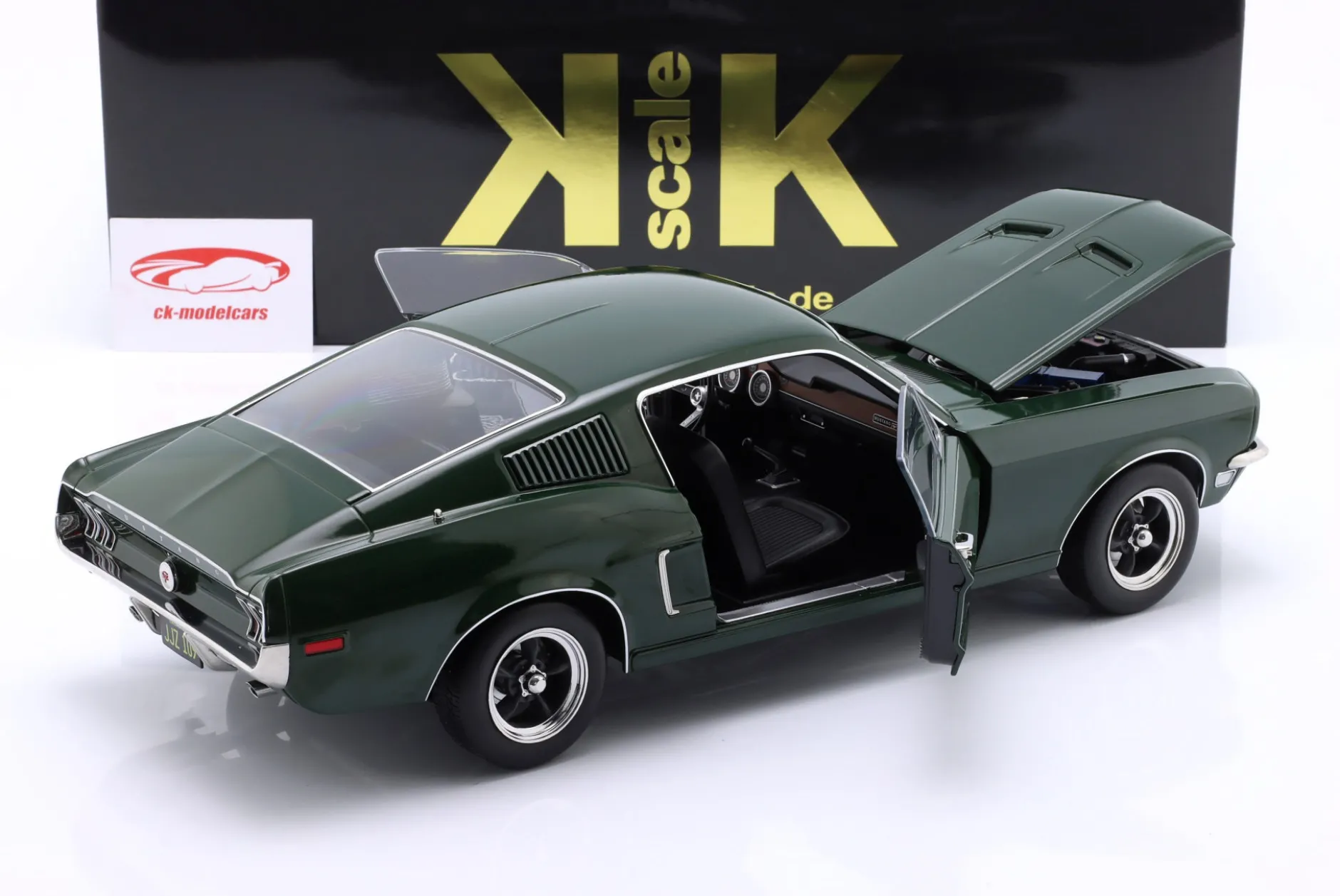 Ford Mustang GT Fastback Bullitt Baujahr 1968 dunkelgrün 1:12 KK-Scale