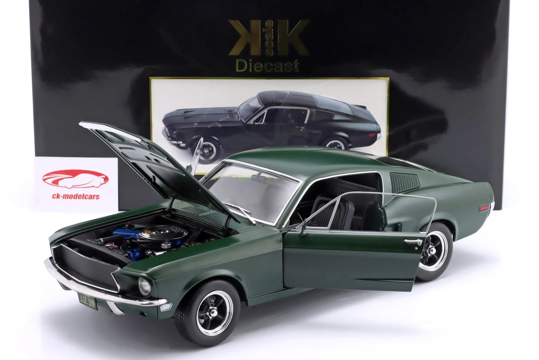 Ford Mustang GT Fastback Movie Edition Bullitt 1968 matt dunkelgrün 1:12 KK-Scale