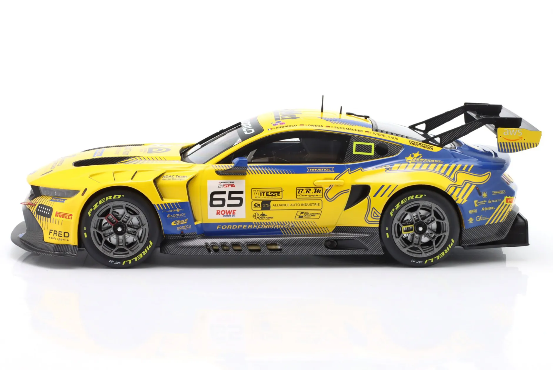 Ford Mustang GT3 #65 24h Spa 2025 HRT Ford Performance 1:18 Ixo