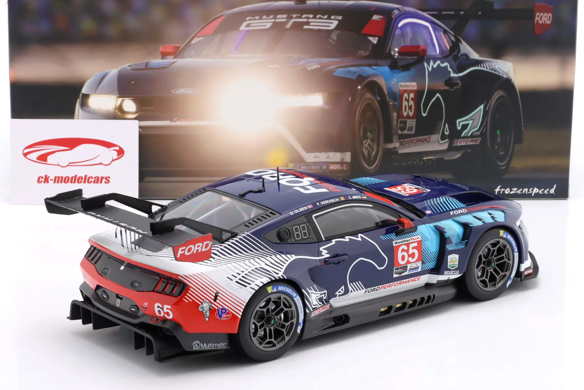 Ford Mustang GT3 #65 Sieger GTD-Pro 24h Daytona 2025 Ford Multimatic Motorsports 1:18 Ixo