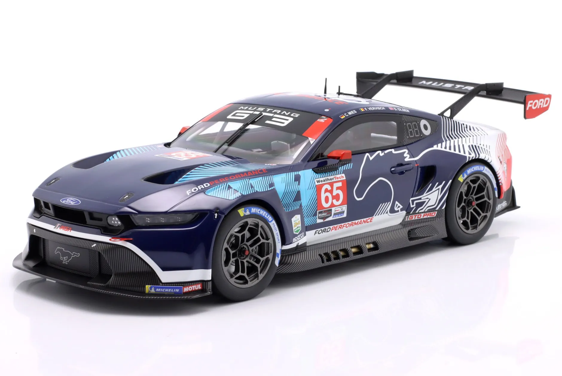 Ford Mustang GT3 #65 Sieger GTD-Pro 24h Daytona 2025 Ford Multimatic Motorsports 1:18 Ixo