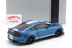 Ford Mustang Shelby GT500 Baujahr 2022 blau metallic / weiß 1:18 Ixo