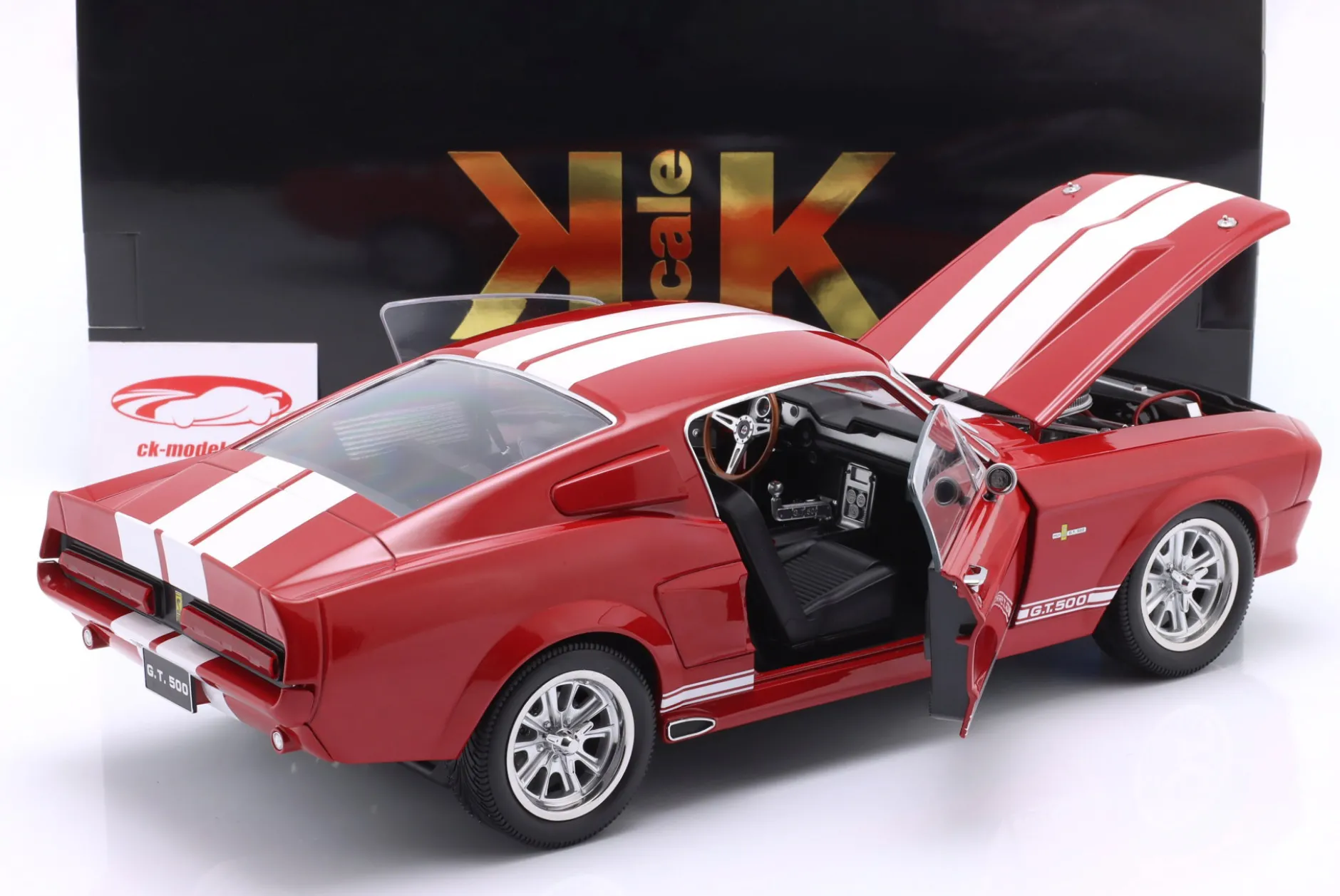 Ford Mustang Shelby GT500 Baujahr 1967 rot / weiß 1:12 KK-Scale