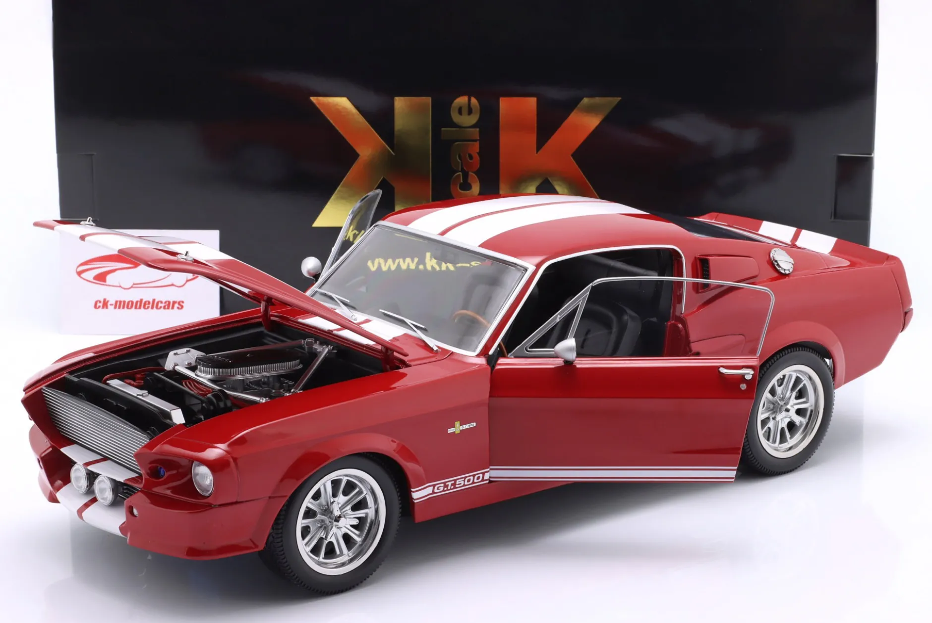 Ford Mustang Shelby GT500 Baujahr 1967 rot / weiß 1:12 KK-Scale