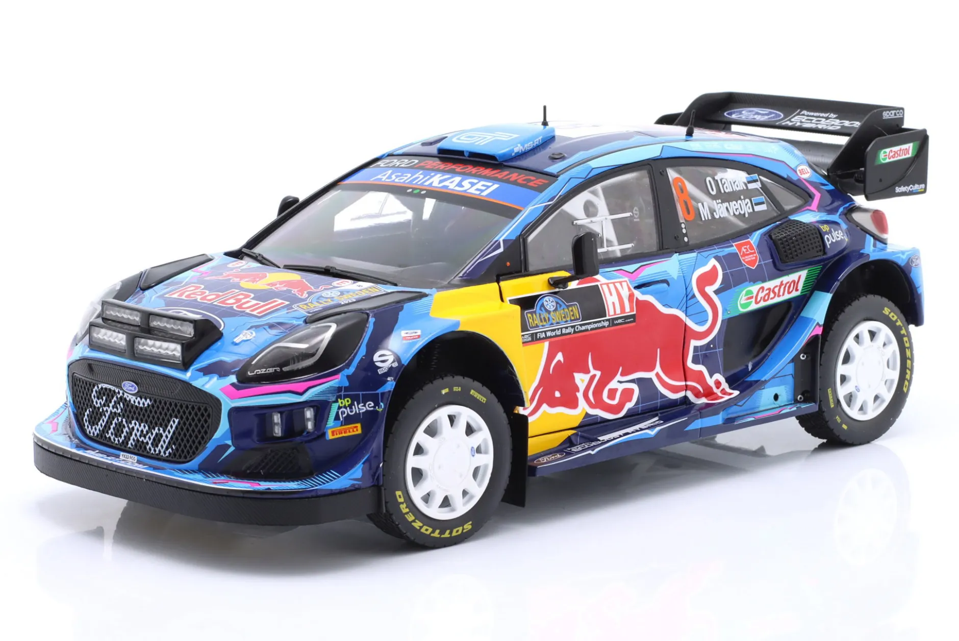 Ford Puma Rally1 Hybrid #8 Sieger Rallye Schweden 2023 Tänak, Järveoja 1:18 Solido