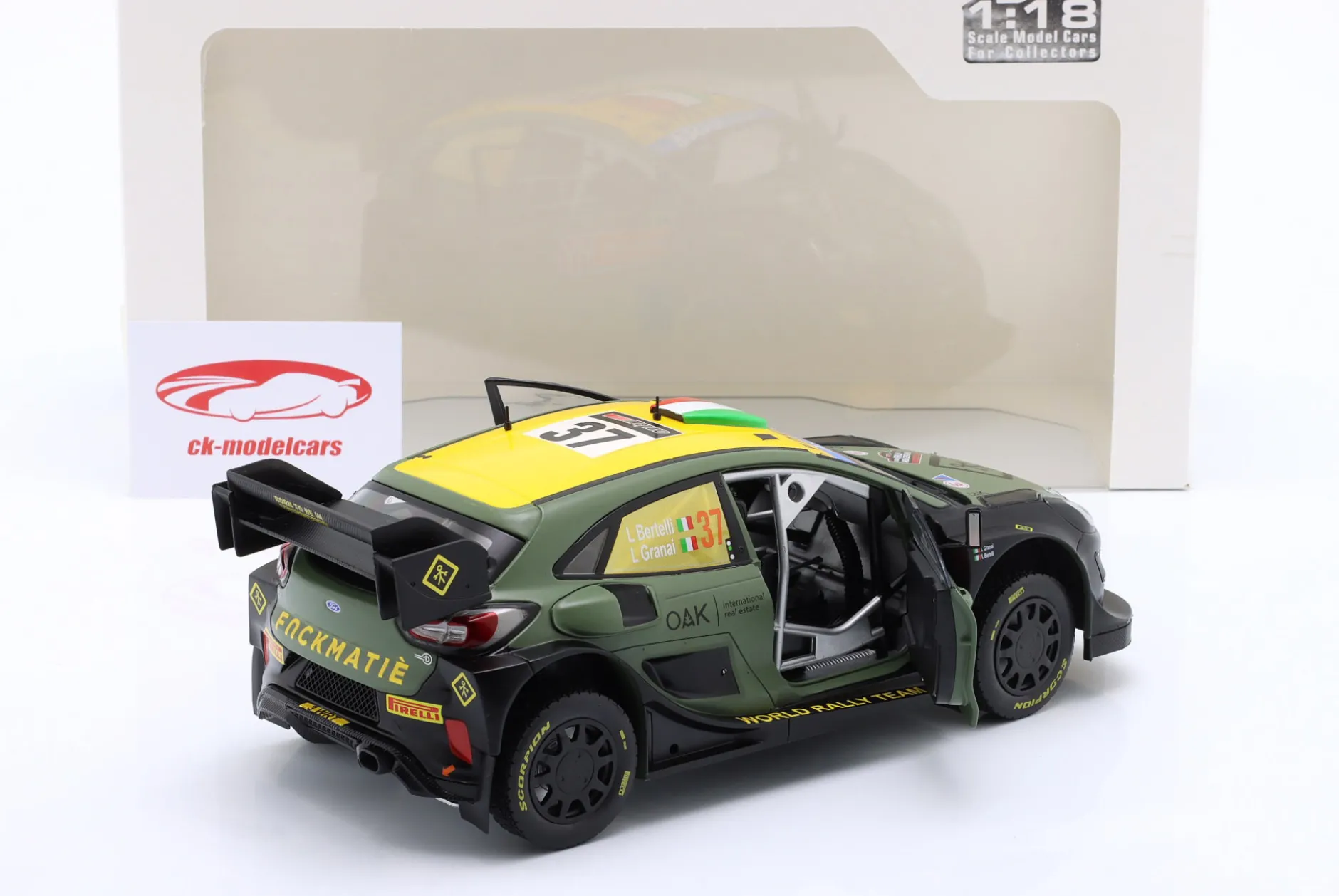 Ford Puma Rally1 Hybrid #37 7th Rallye Neuseeland 2022 Bertelli, Granai 1:18 Solido