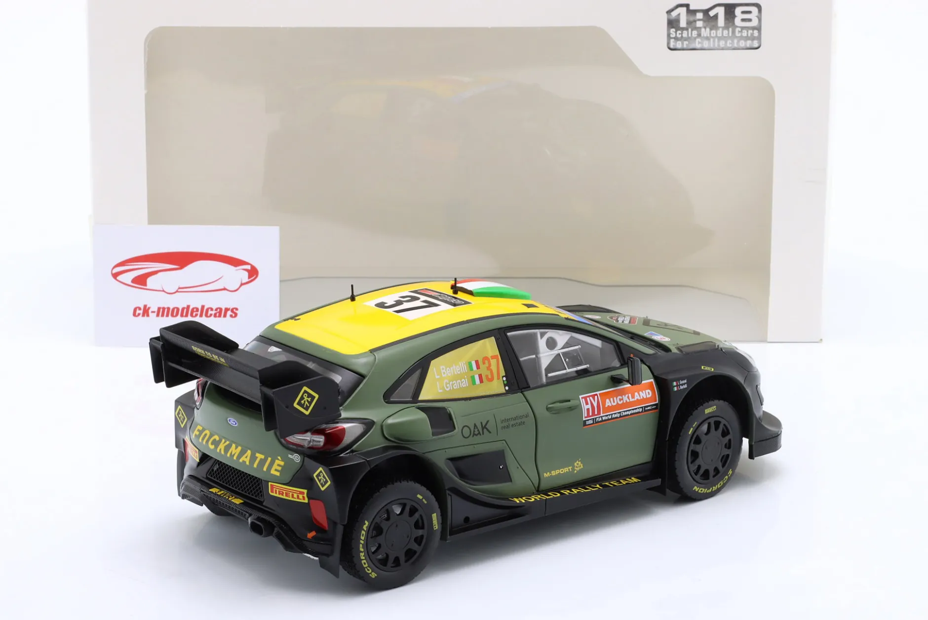 Ford Puma Rally1 Hybrid #37 7th Rallye Neuseeland 2022 Bertelli, Granai 1:18 Solido