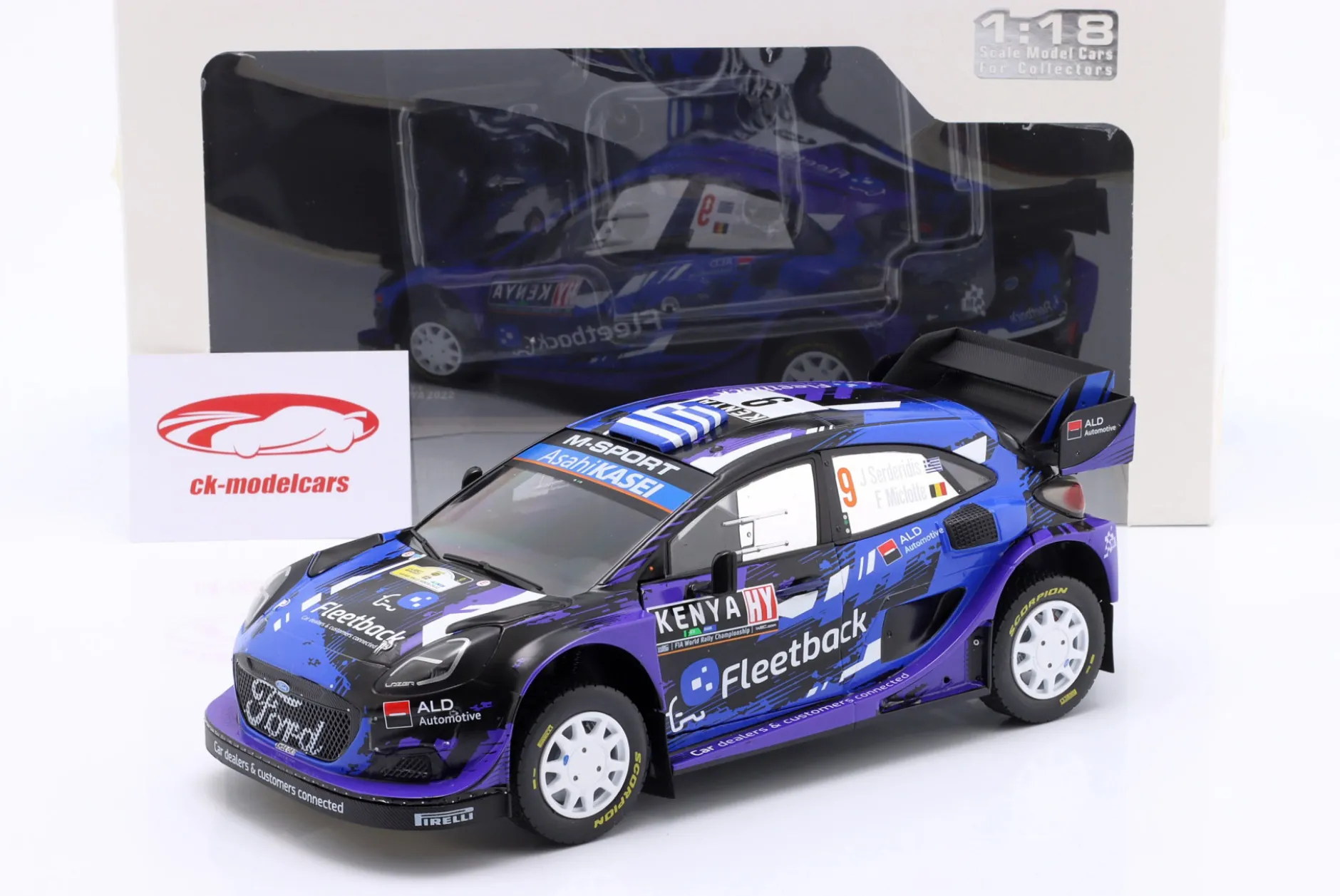 Ford Puma Rally1 #9 7th Rallye Safari 2022 Serderidis, Miclotte 1:18 Solido