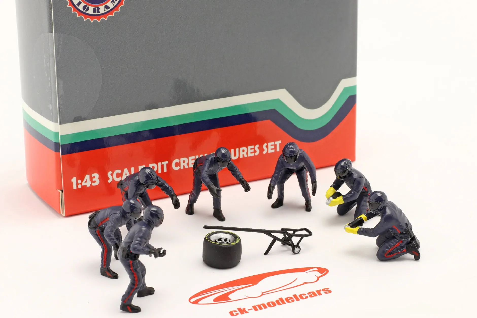 Formel 1 Pit Crew Figuren Set #2 Team Blau 1:43 American Diorama
