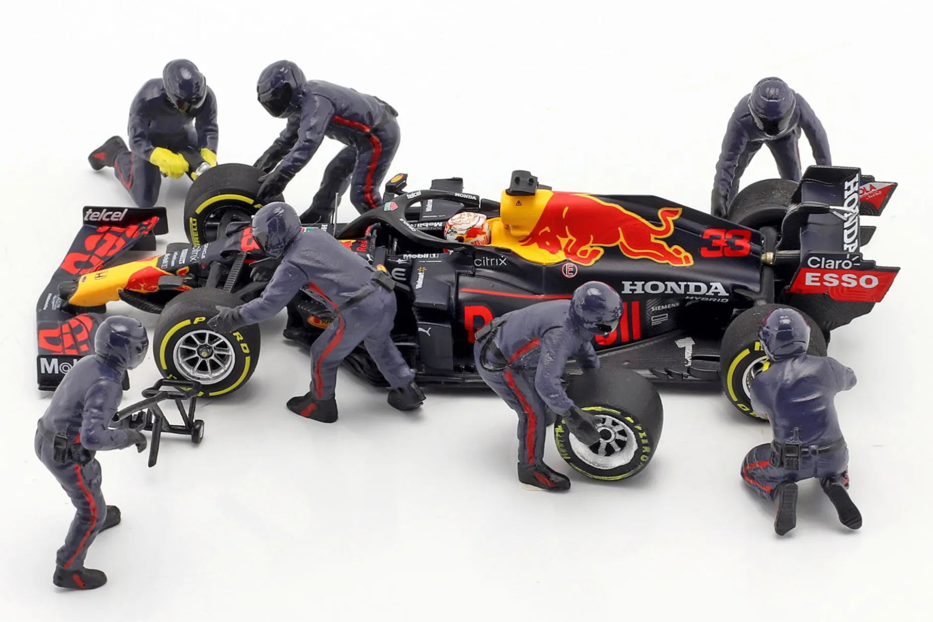 Formel 1 Pit Crew Figuren Set #2 Team Blau 1:43 American Diorama