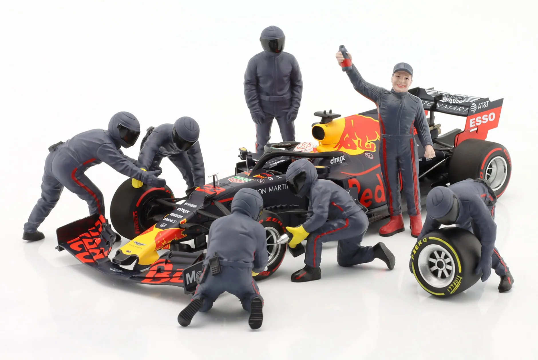 Formel 1 Pit Crew Figuren-Set #3 Team Blau 1:18 American Diorama