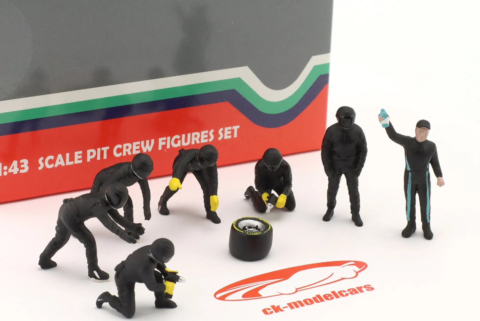 Formel 1 Pit Crew Figuren-Set #3 Team Schwarz 1:43 American Diorama