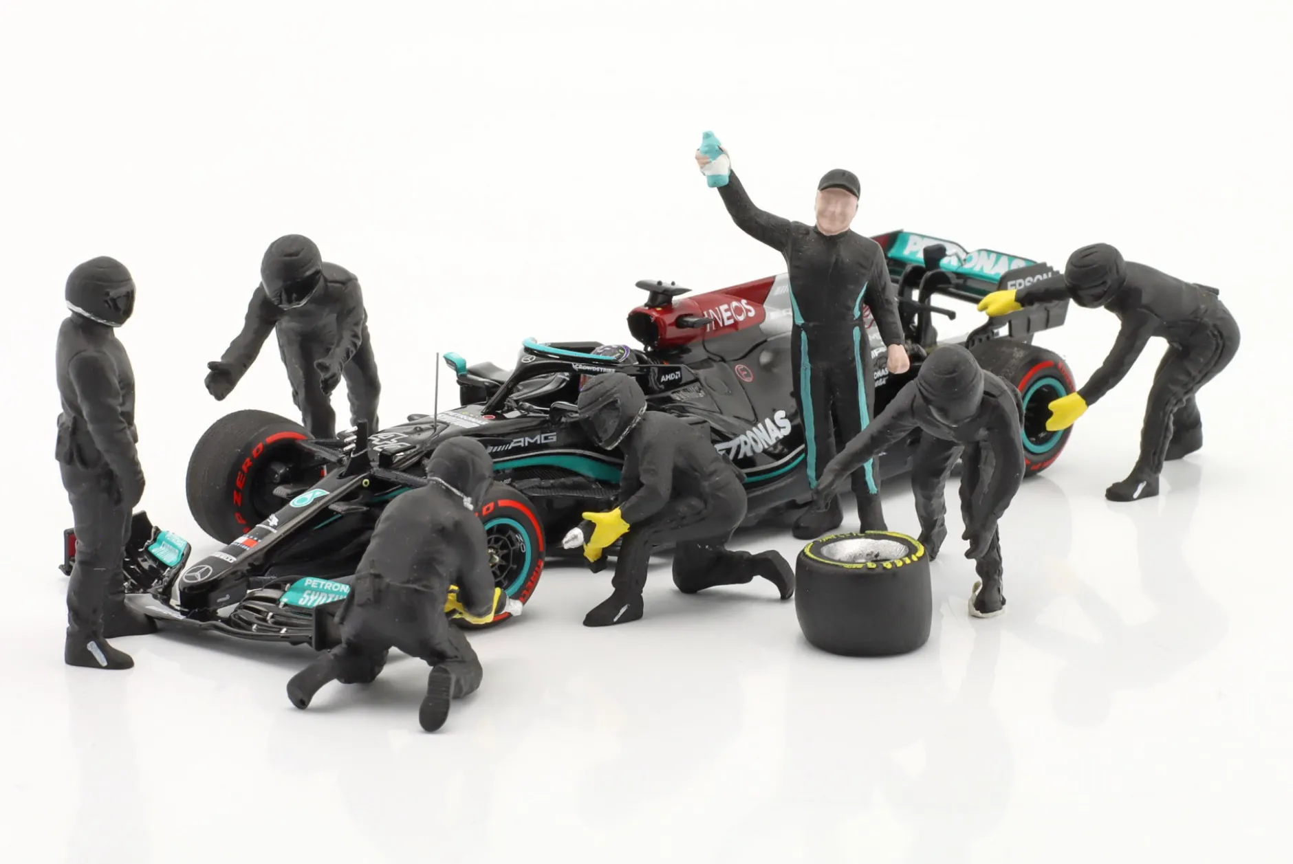 Formel 1 Pit Crew Figuren-Set #3 Team Schwarz 1:43 American Diorama