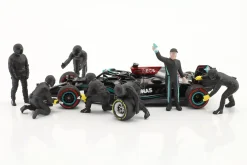 Formel 1 Pit Crew Figuren-Set #3 Team Schwarz 1:43 American Diorama