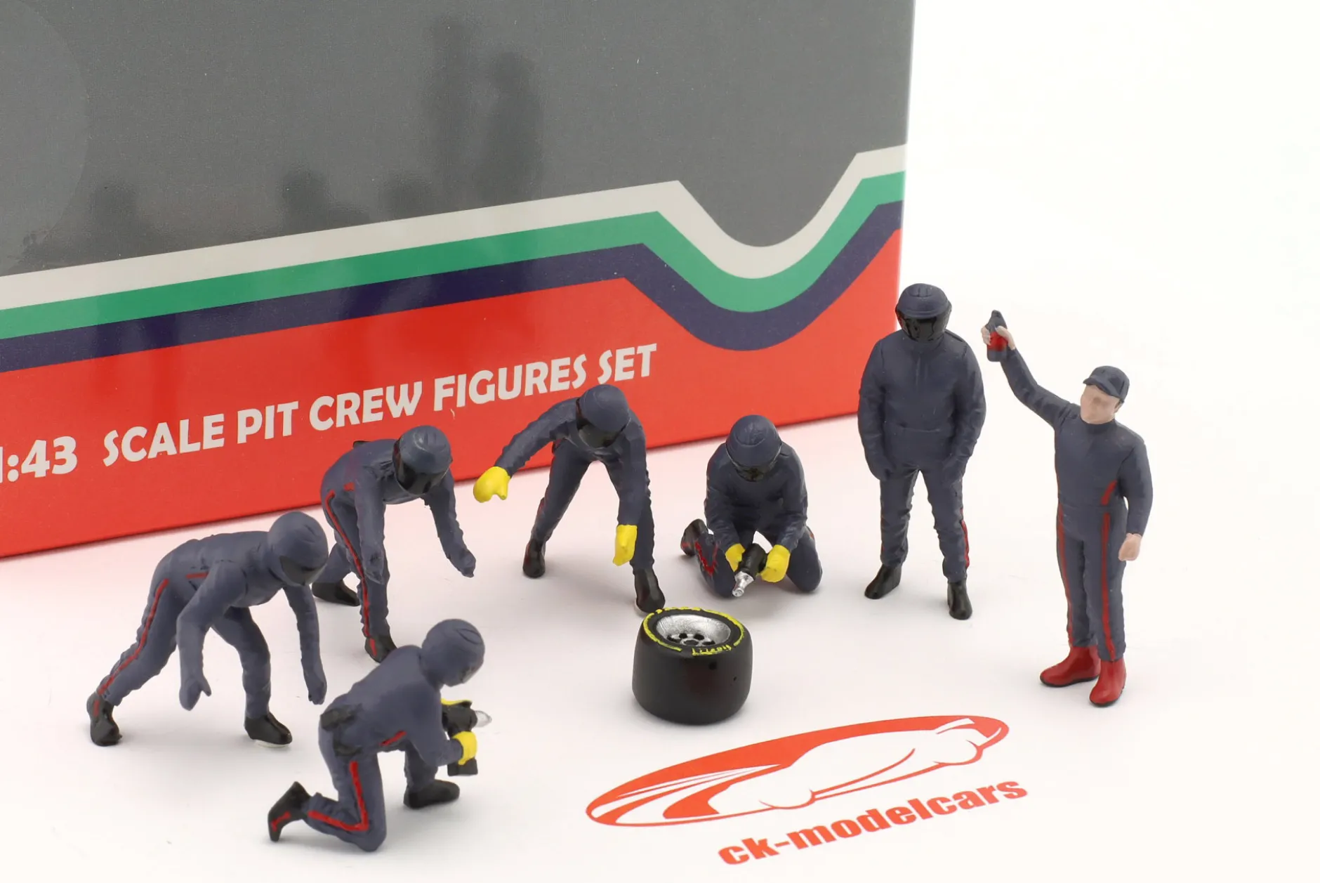 Formel 1 Pit Crew Figuren-Set #3 Team Blau 1:43 American Diorama