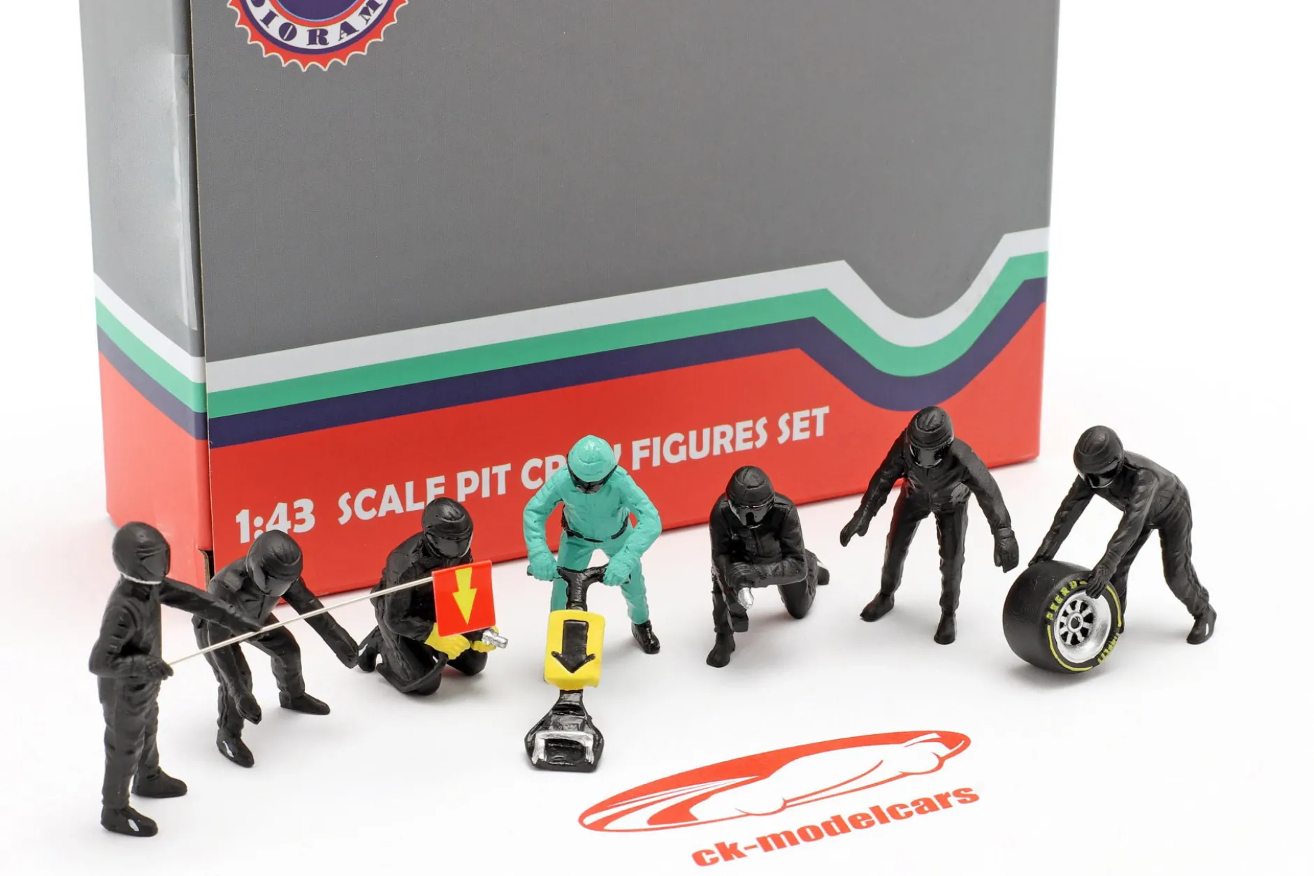 Formel 1 Pit Crew Figuren-Set #1 Team Schwarz 1:43 American Diorama