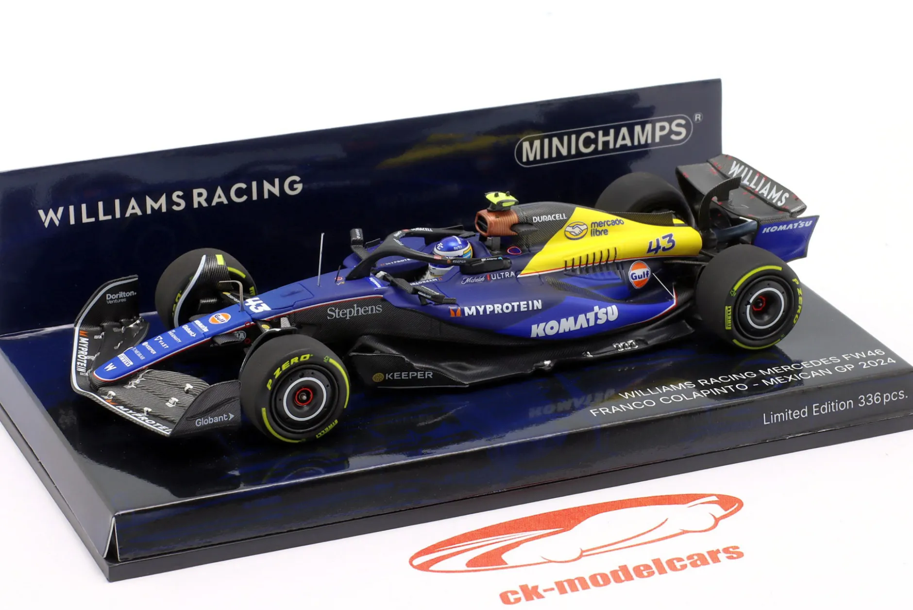 Franco Colapinto Williams FW46 #43 Mexiko GP Formel 1 2024 1:43 Minichamps