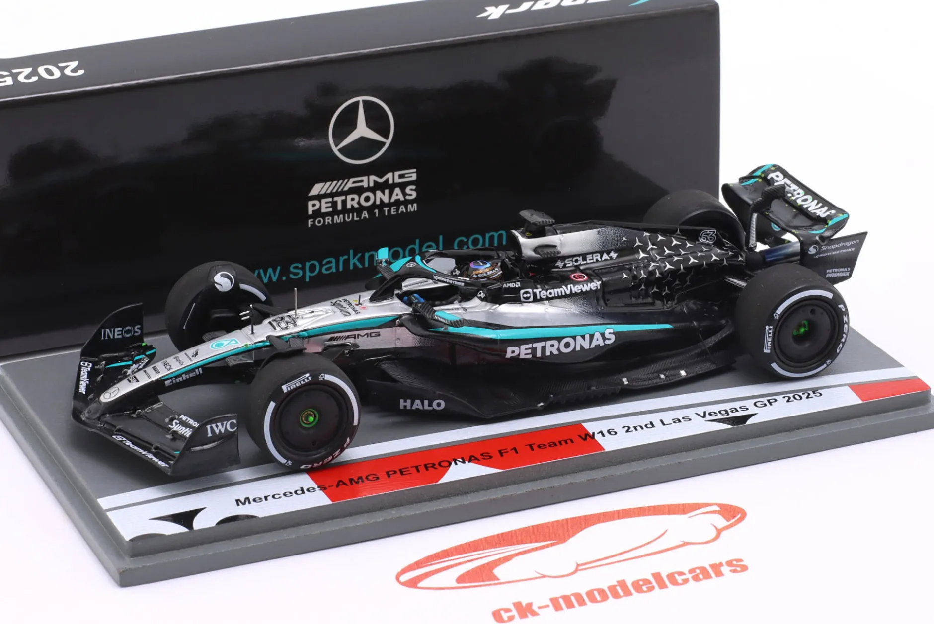 George Russell Mercedes-AMG F1 W16 #63 2nd Las Vegas GP Formel 1 2025 1:43 Spark