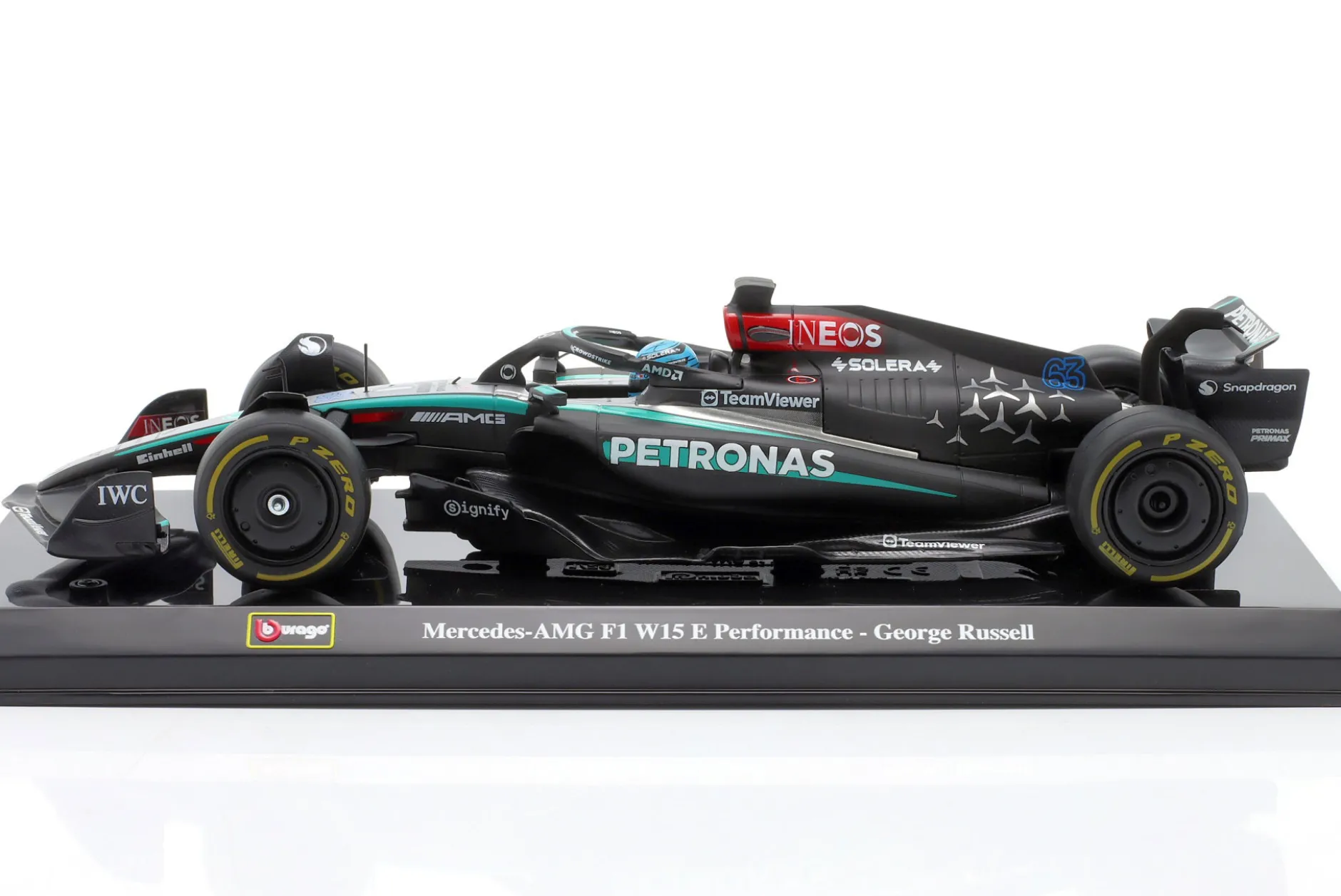George Russell Mercedes-AMG F1 W15 #63 Formel 1 2024 1:24 Bburago