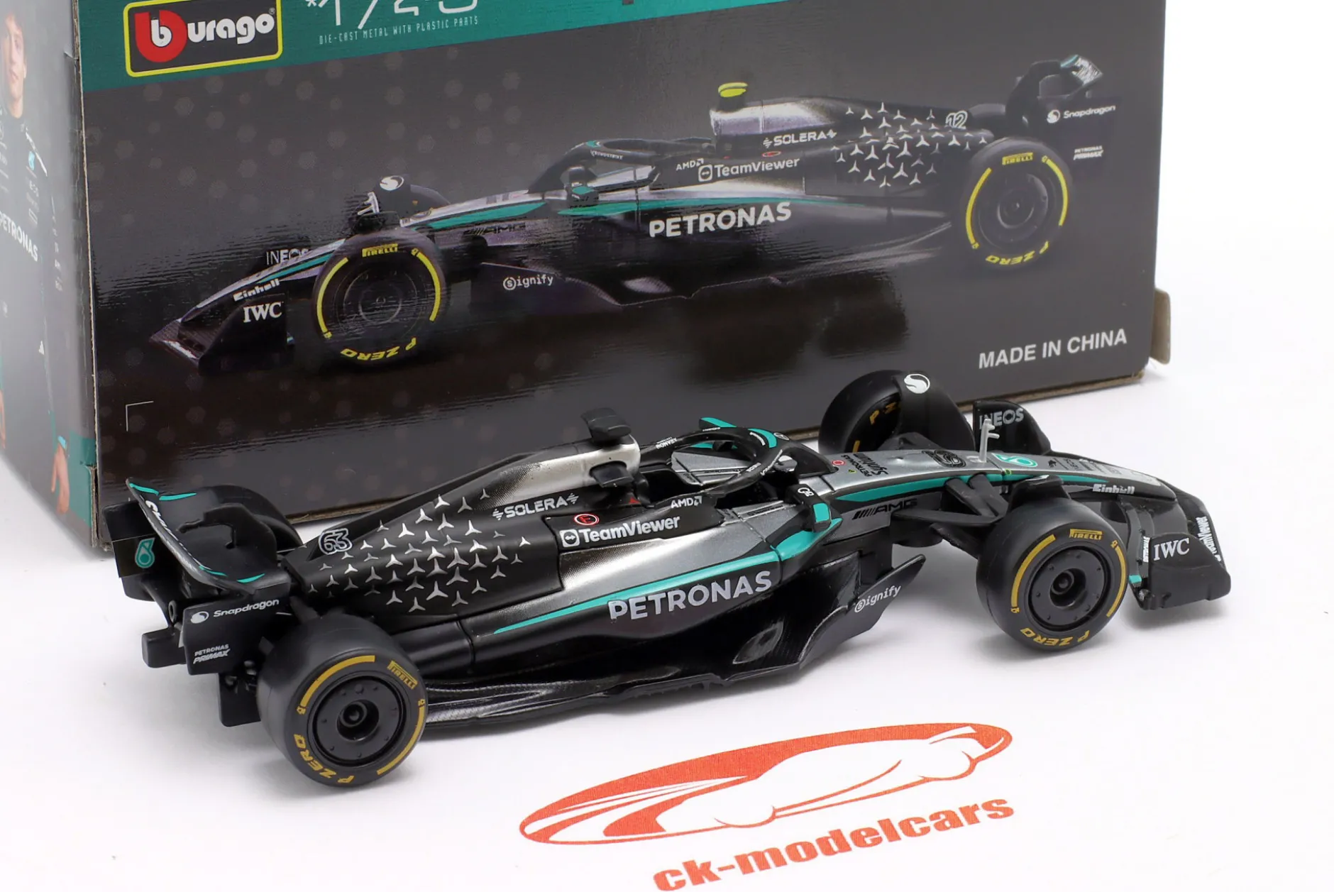 George Russell Mercedes-AMG F1 W16 #63 Formel 1 2025 1:43 Bburago