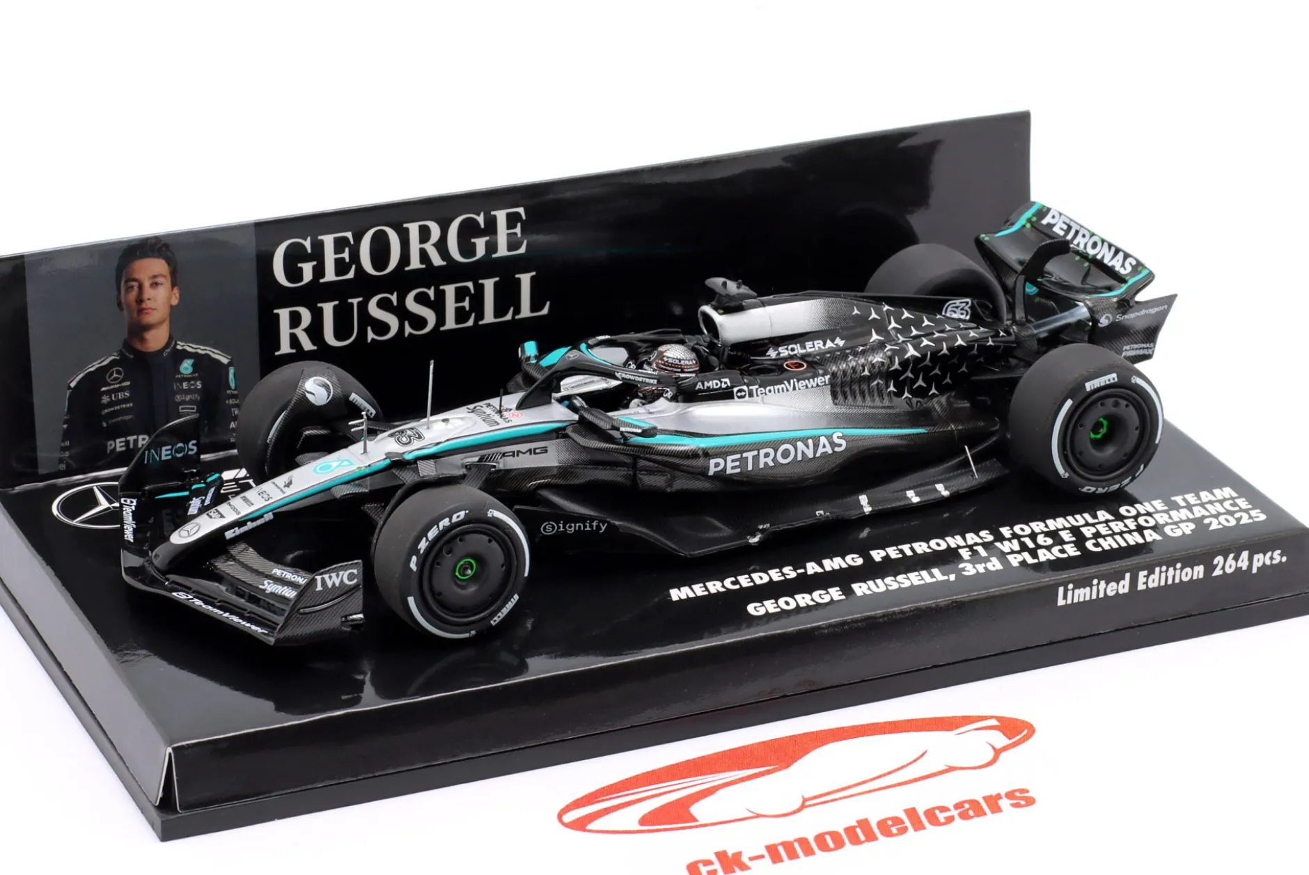 George Russell Mercedes-AMG F1 W16 #63 3rd China GP Formel 1 2025 1:43 Minichamps