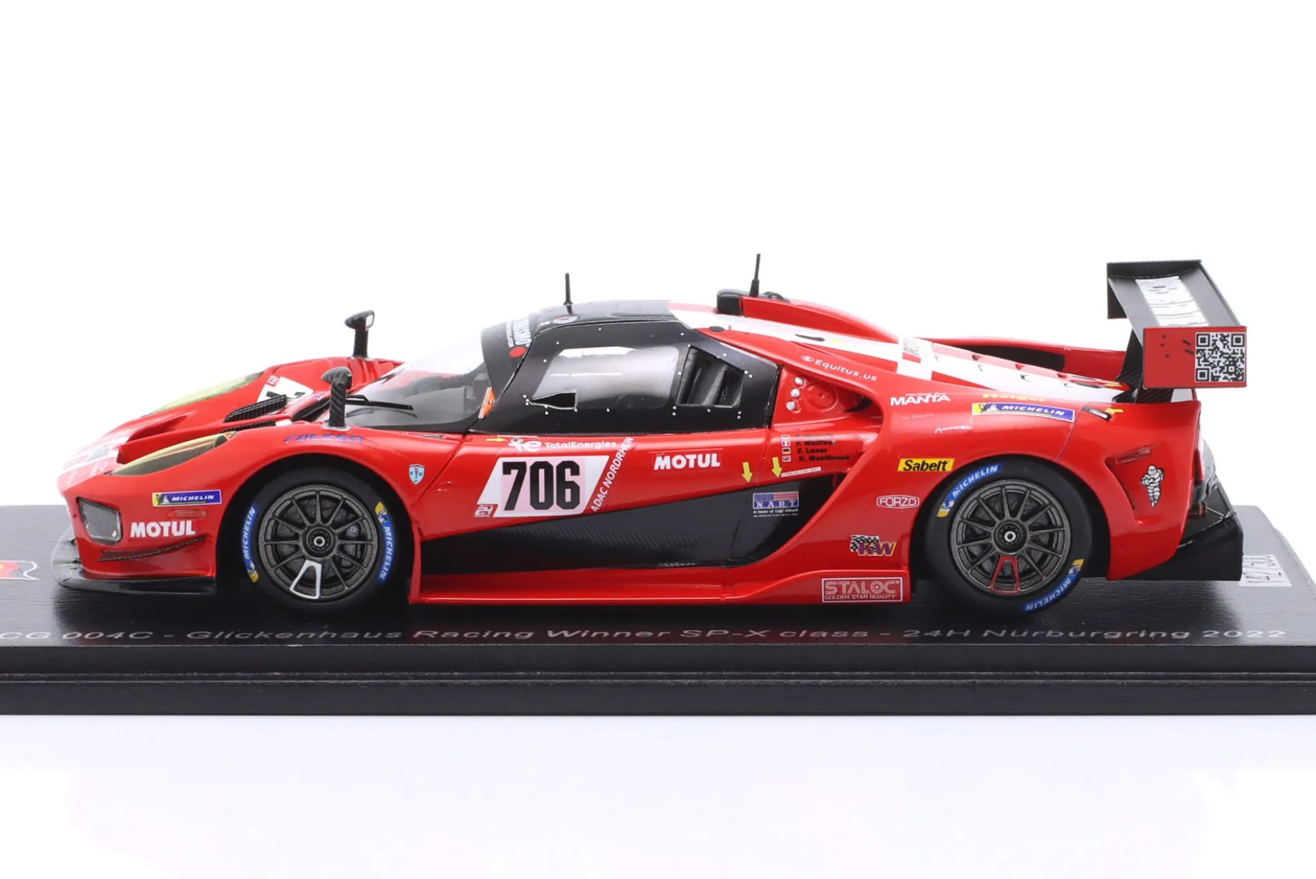 Glickenhaus SCG 004c #706 Sieger SPX 12th 24h Nürburgring 2022 Glickenhaus Racing 1:43 Spark