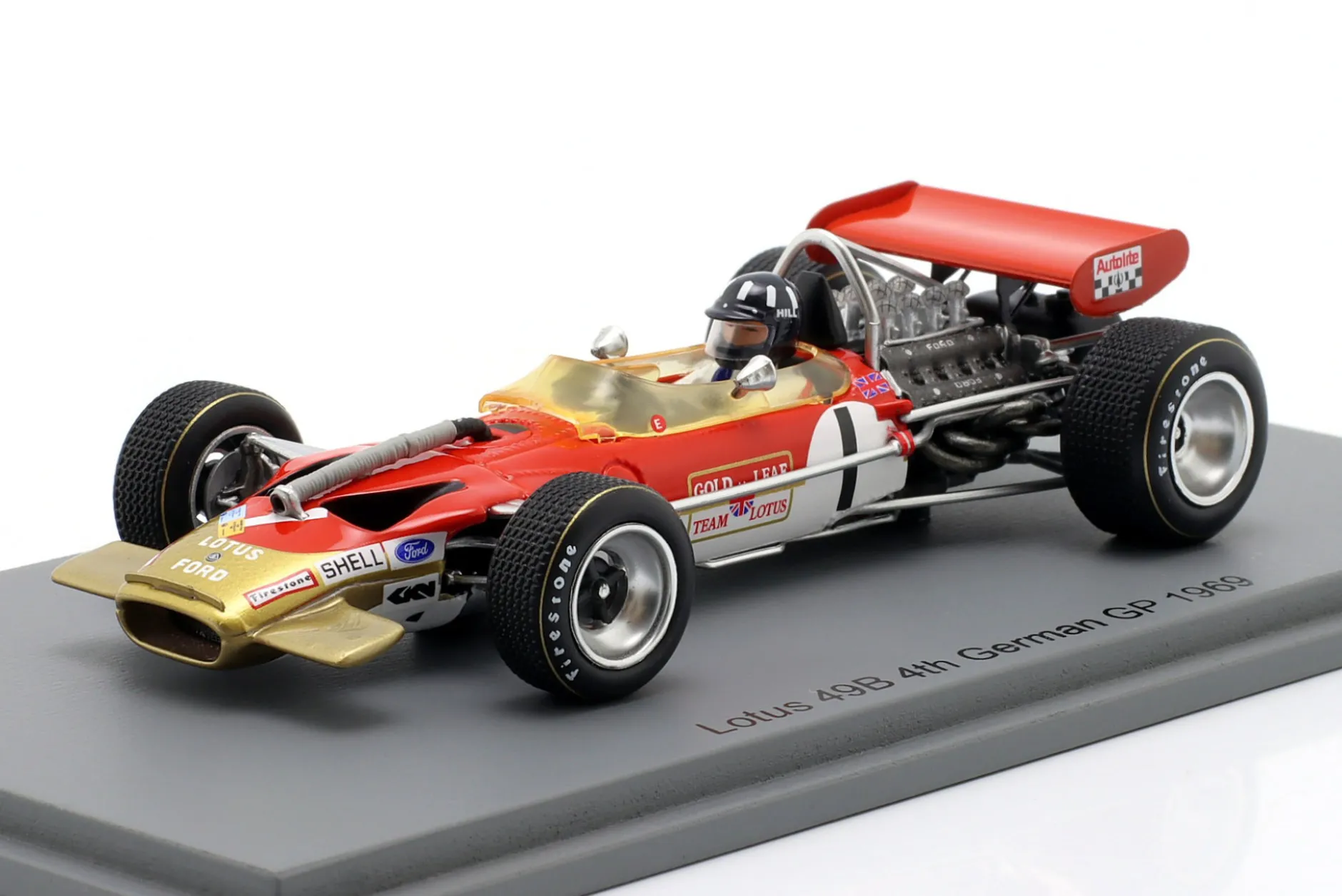 Graham Hill Lotus 49B #1 4th Deutschland GP Formel 1 1969 1:43 Spark