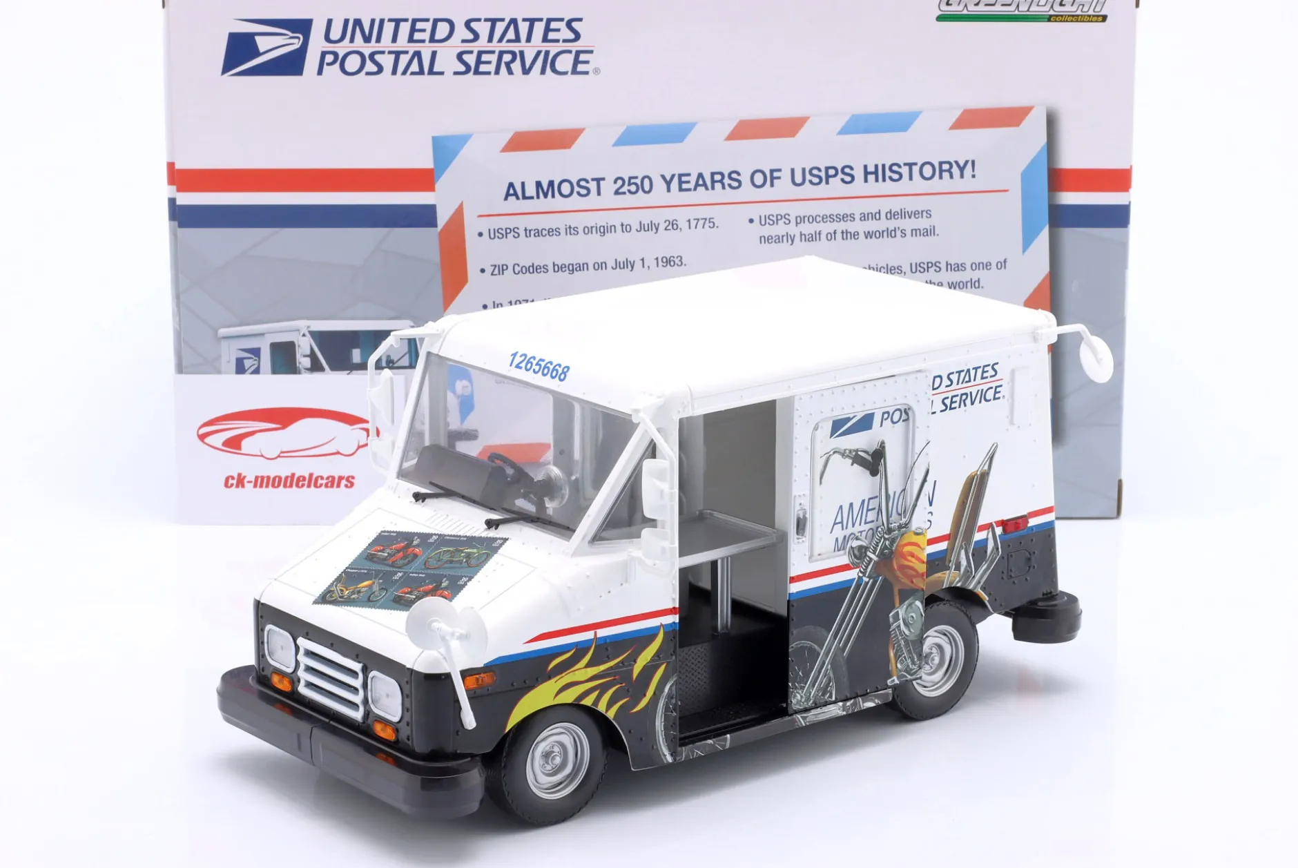 Grumman LLV United States Postal Service (USPS) weiß / schwarz 1:18 Greenlight