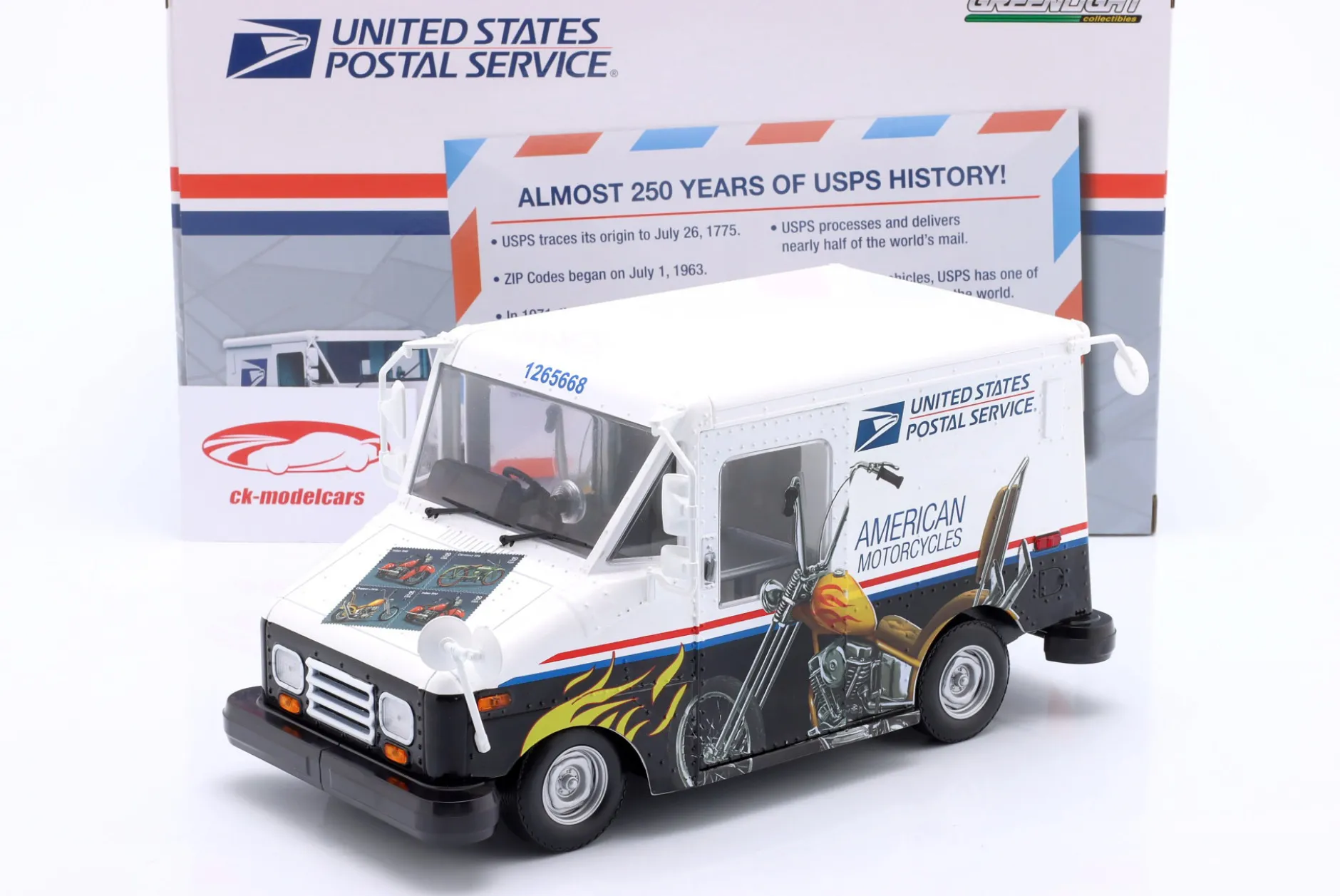 Grumman LLV United States Postal Service (USPS) weiß / schwarz 1:18 Greenlight