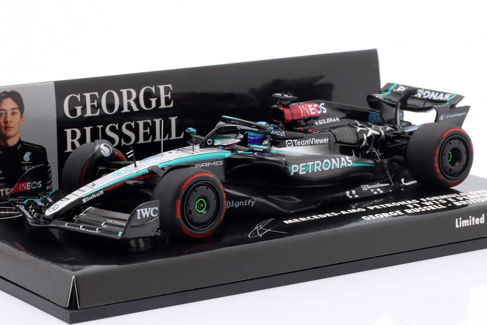 G. Russell Mercedes-AMG F1 W15 #63 British GP Formel 1 2024 1:43 Minichamps