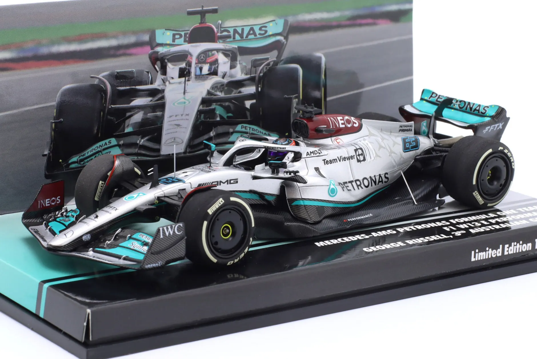 G. Russell Mercedes-AMG F1 W13 #63 3rd Australien GP Formel 1 2022 1:43 Minichamps
