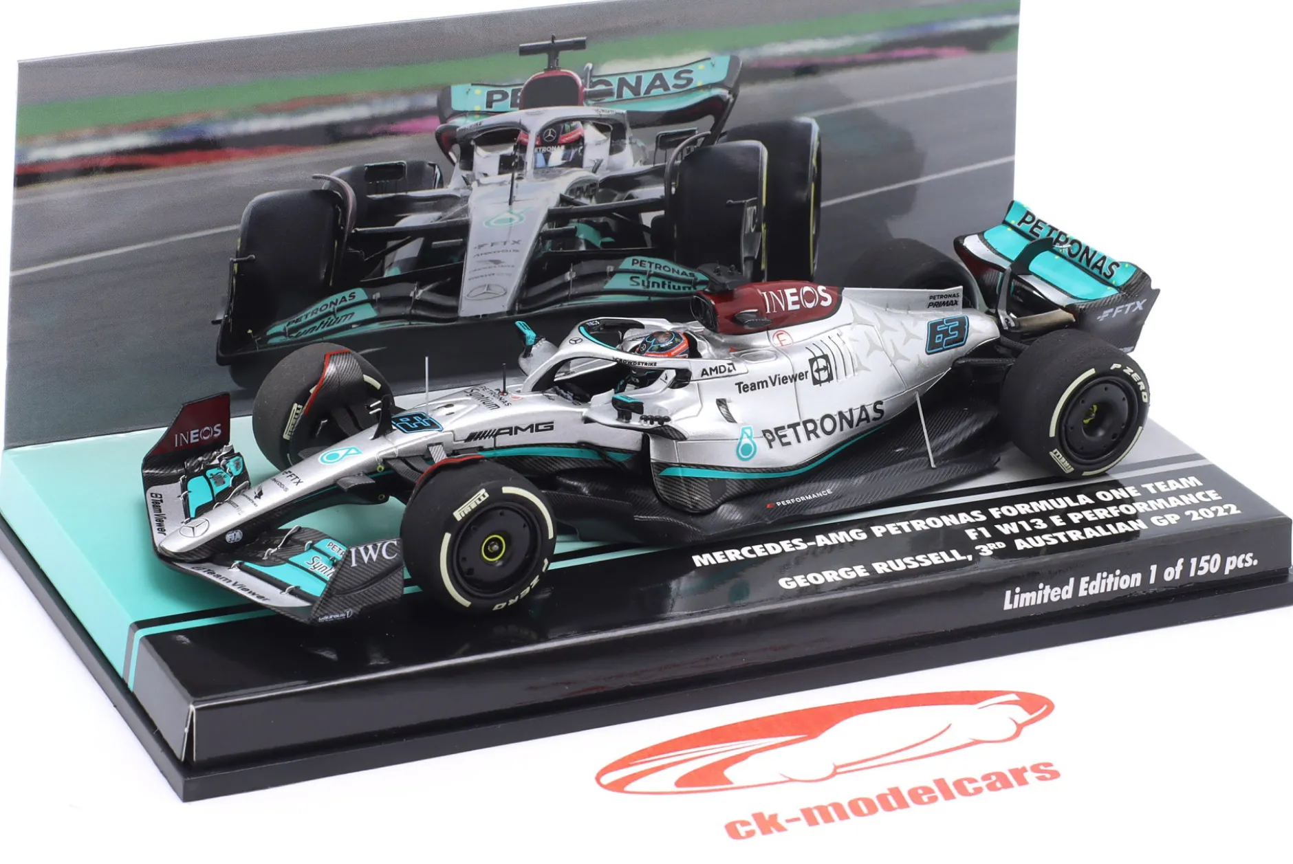 G. Russell Mercedes-AMG F1 W13 #63 3rd Australien GP Formel 1 2022 1:43 Minichamps