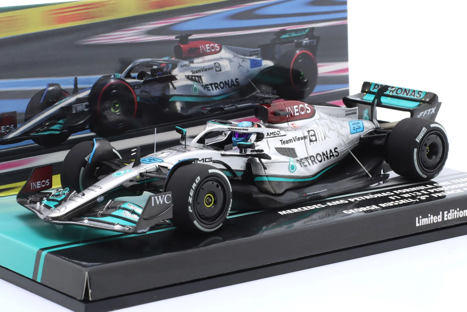 G. Russell Mercedes-AMG F1 W13 #63 3rd Frankreich GP Formel 1 2022 1:43 Minichamps