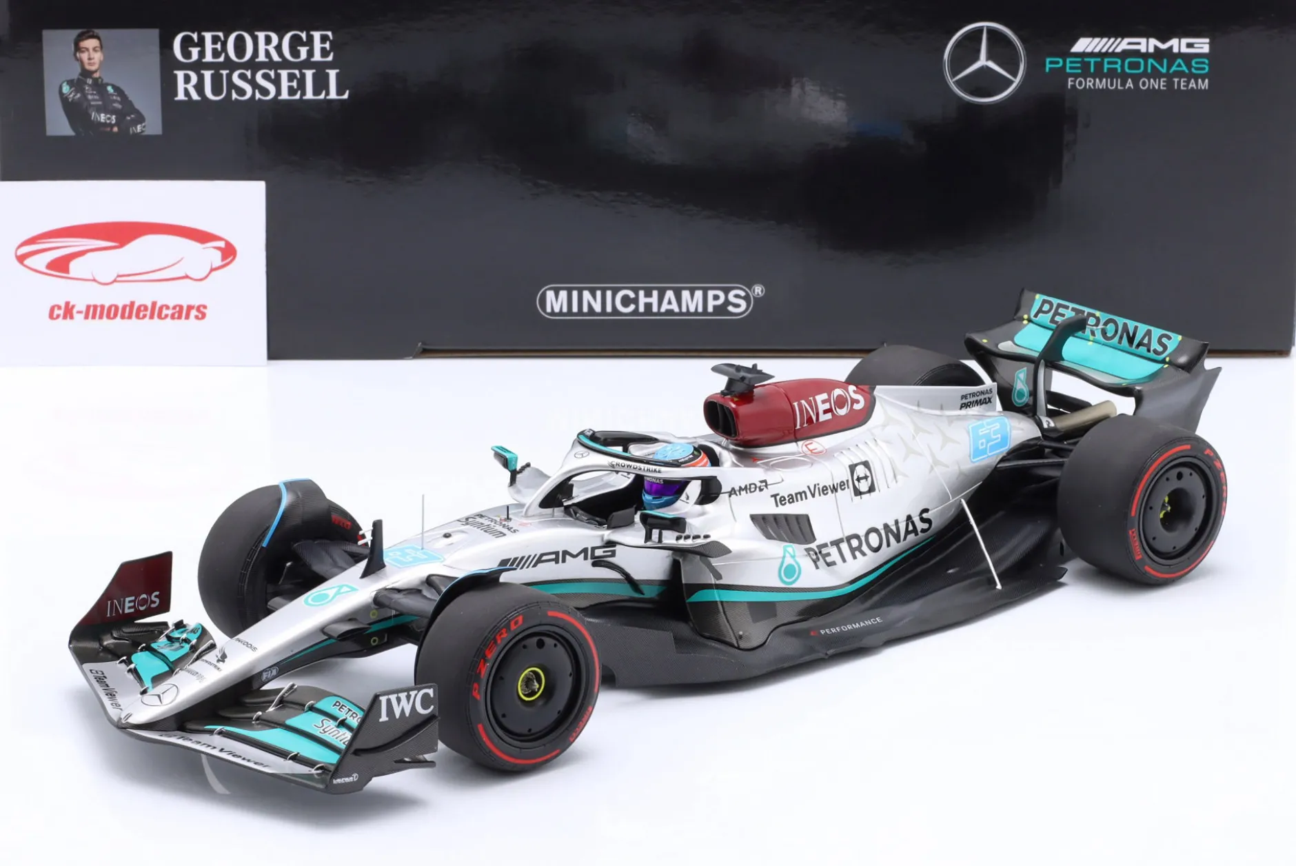 G. Russell Mercedes-AMG F1 W13 #63 1st F1 Win Brasilien GP Formel 1 2022 1:18 Minichamps