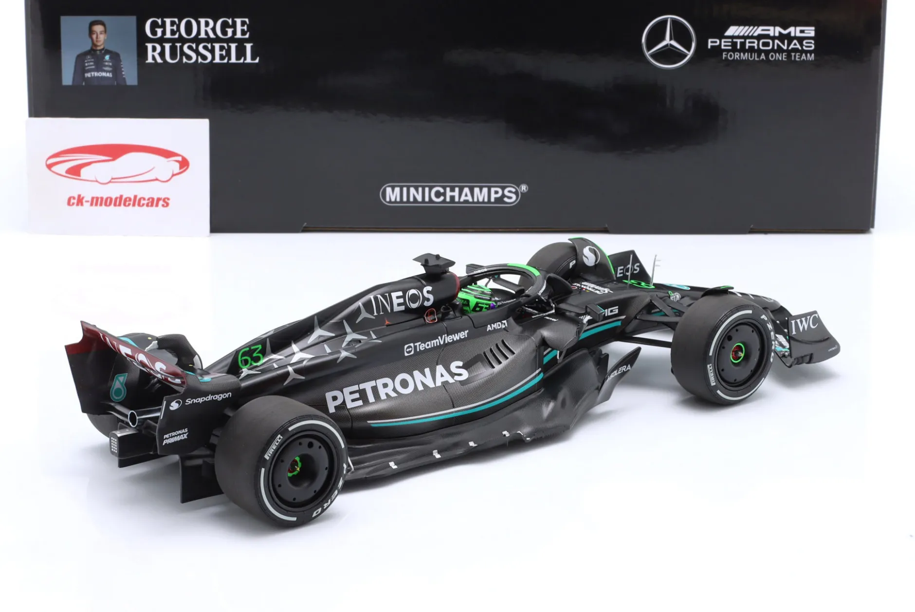 G. Russell Mercedes-AMG F1 W14 #63 7th Bahrain GP Formel 1 2023 1:18 Minichamps